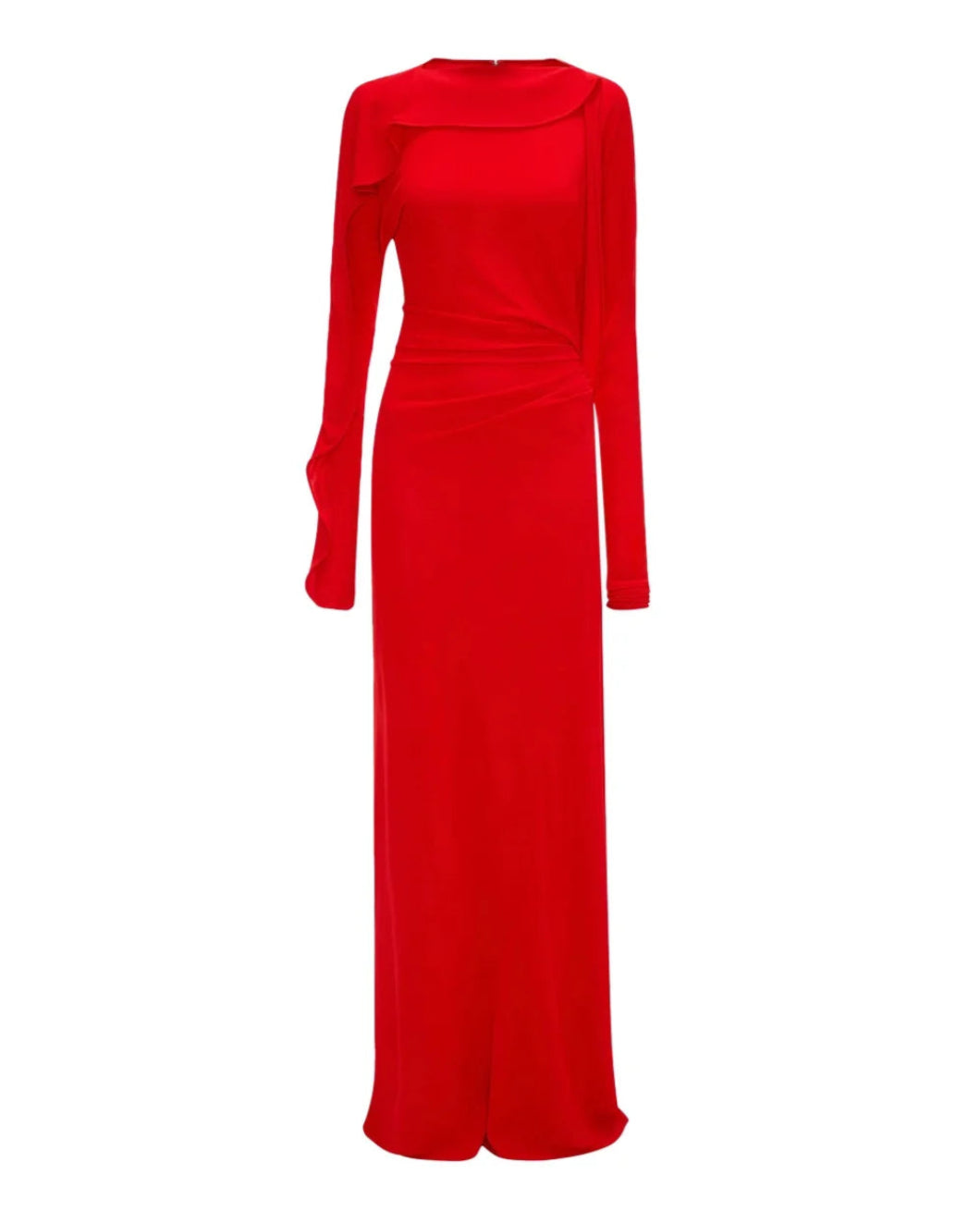 Victoria Beckham Women's Draped Jersey Long-Sleeve Gown - Cayenne - Size 4 Victoria Beckham Women's Draped Jersey Long-Sleeve Gown - Cayenne - Size 4