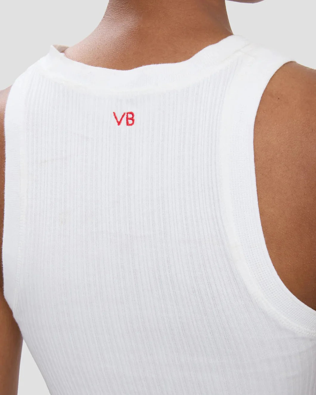 VICTORIA BECKHAM rib tank white on figure back detail