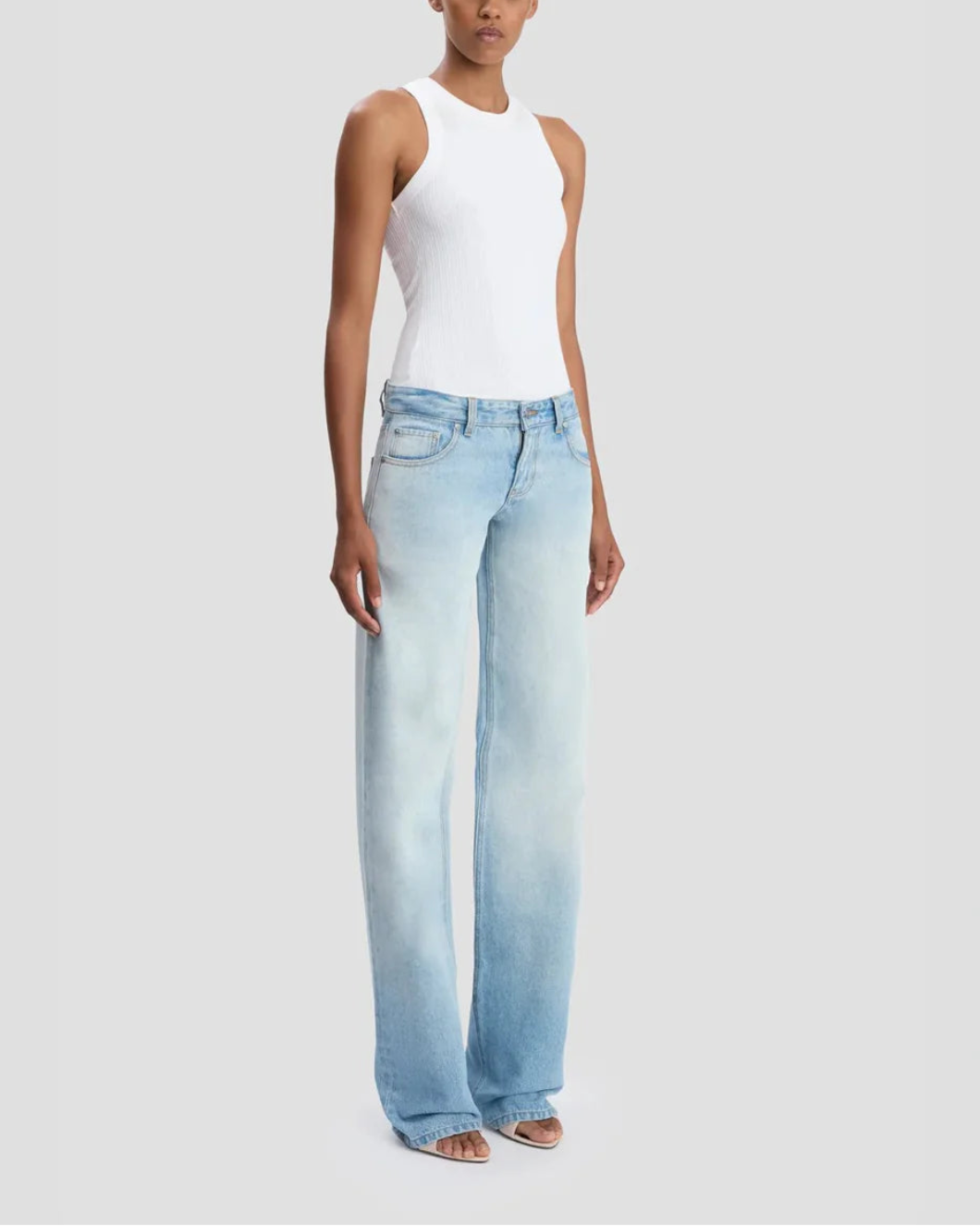 VICTORIA BECKHAM rib tank white on figure side