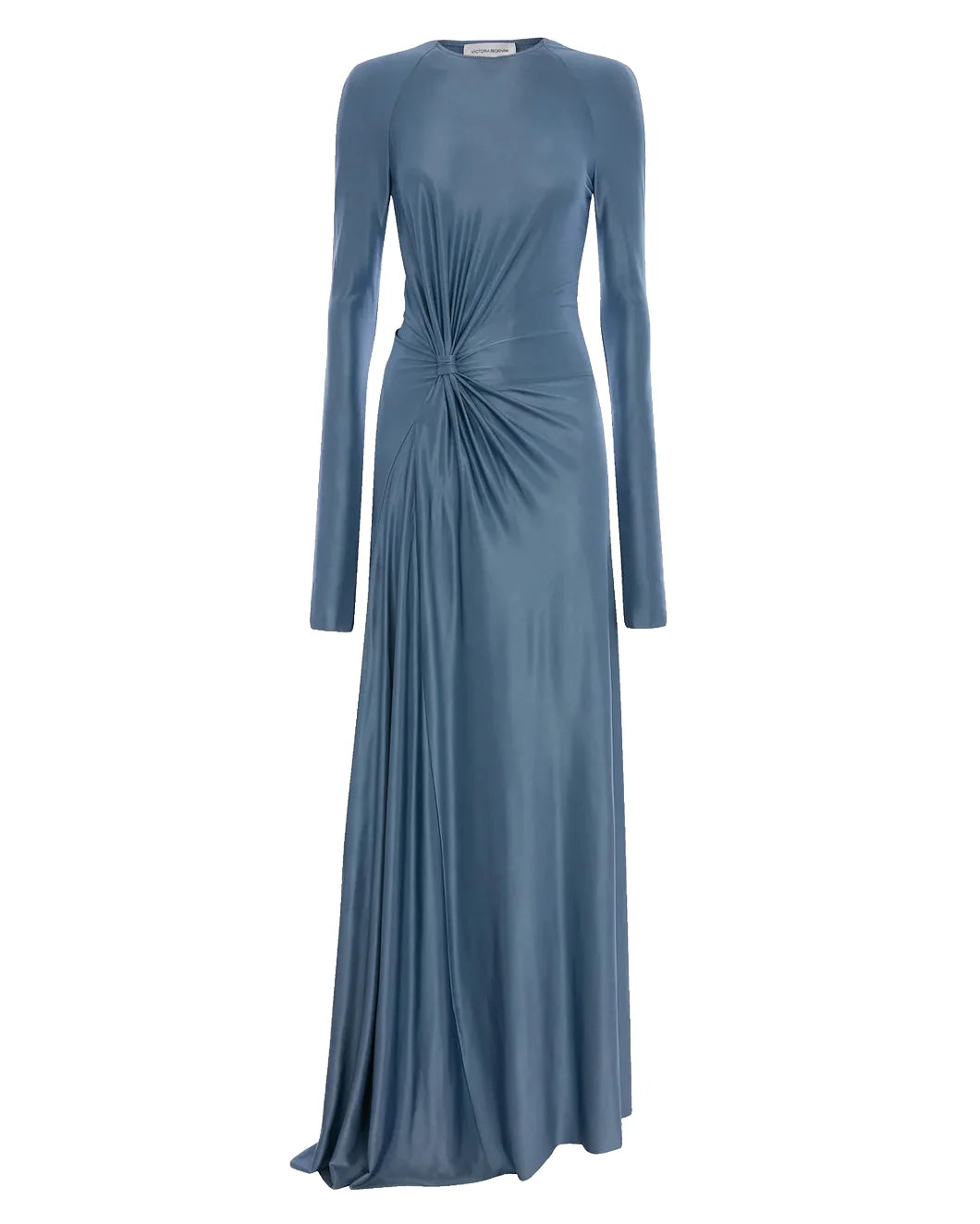 Victoria Beckham Twist Waist Gown In Stone - 8