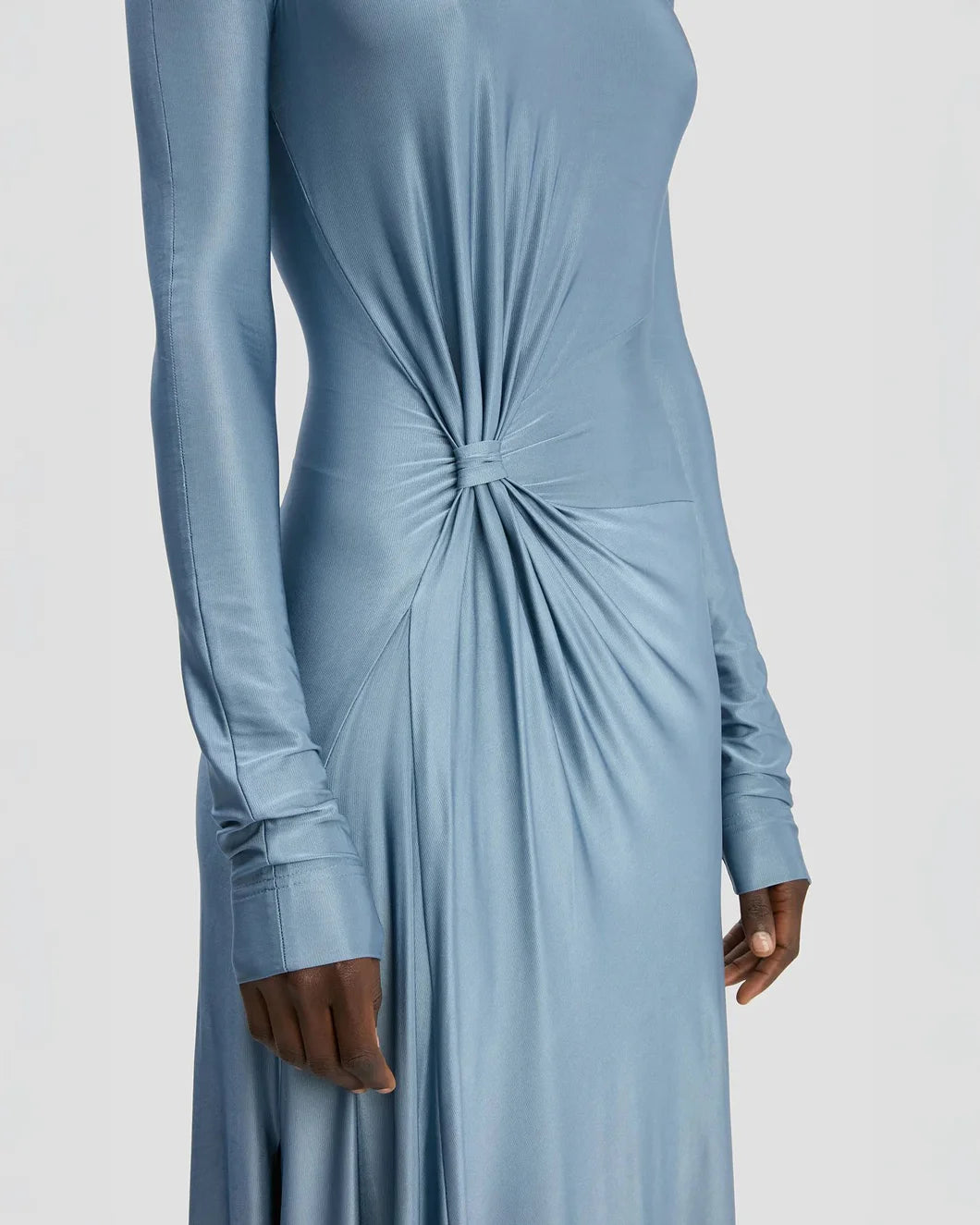 VICTORIA BECKHAM twist waist gown stone on figure detail