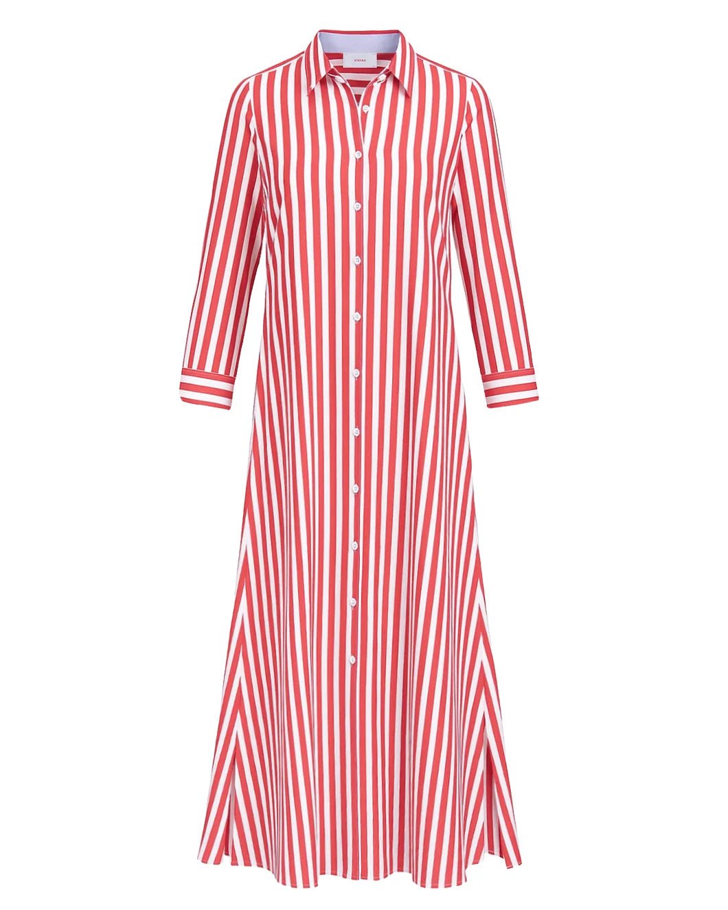 fitted lace wedding dress Xirena Boden Dress in Scarlet Stripe