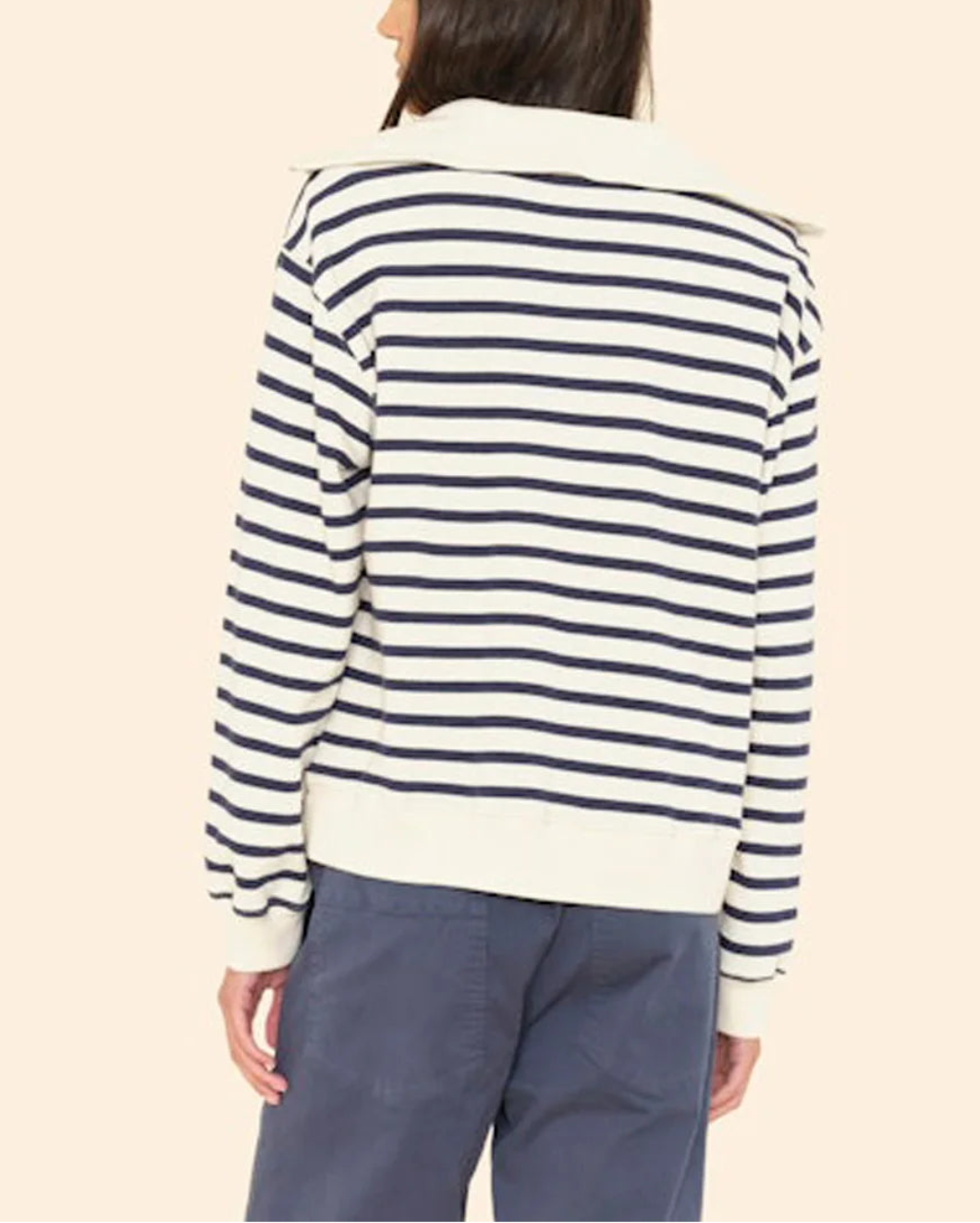 XIRENA kat sweatshirt natural stripe on figure back