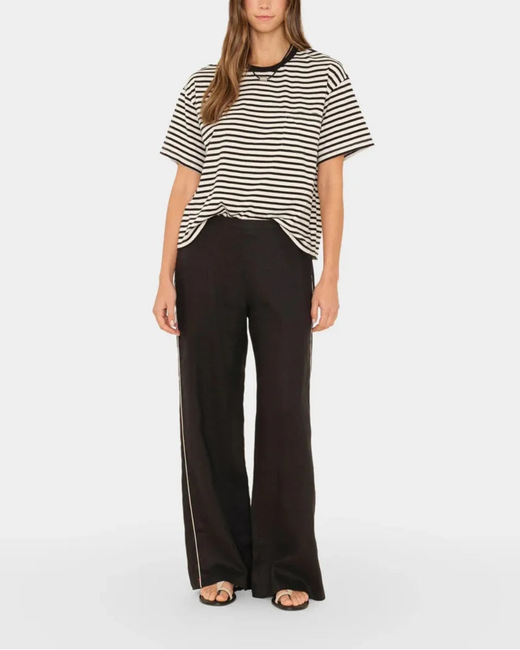 XIRENA pippen pant black linen on figure front