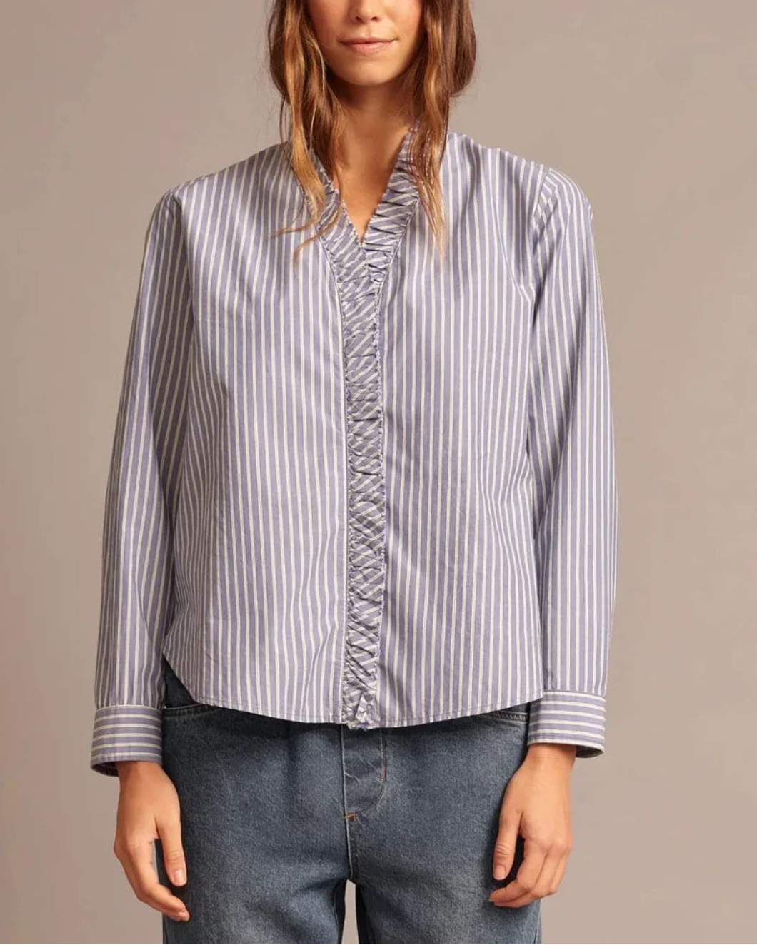 XIRENA Kayde shirt blue pine on figure front
