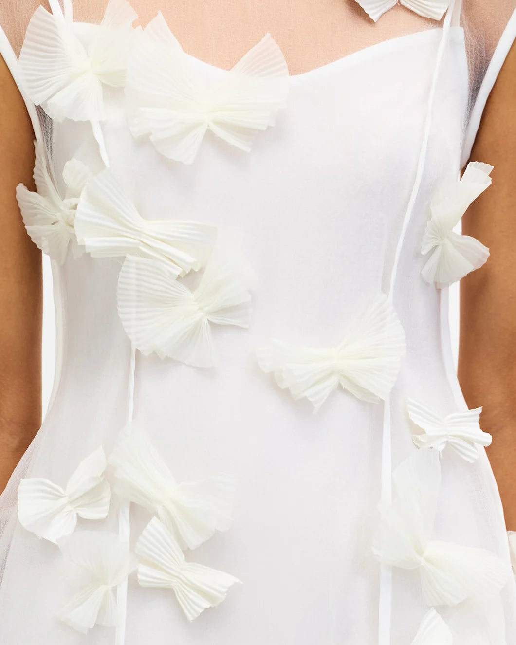 ACLER croanford mini dress ivory on figure front detail