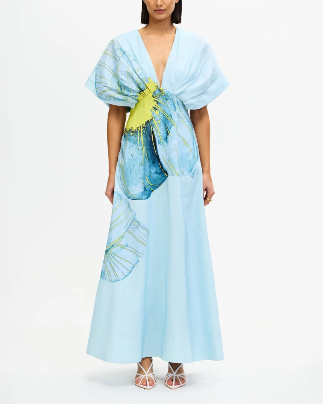 ACLER glamorgan maxi dress dayflower on figure front