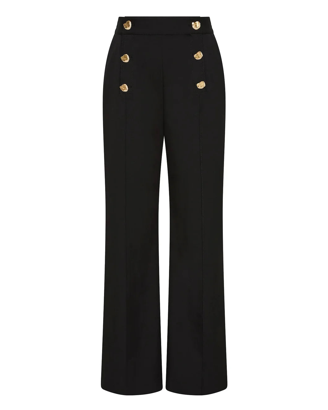 aje Gabrielle Pant black with gold button detail
