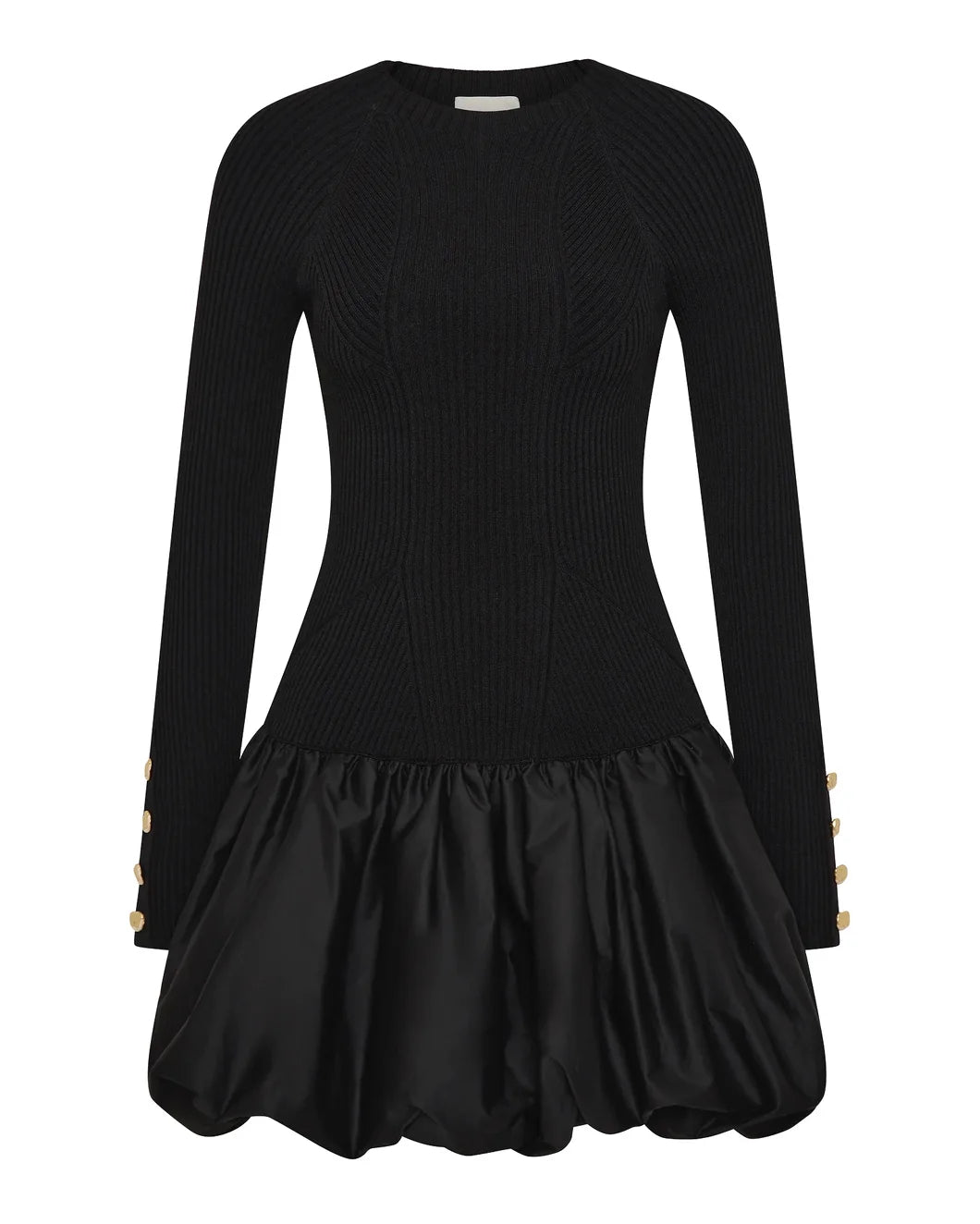 aje Moonlight Knit Mini Dress black