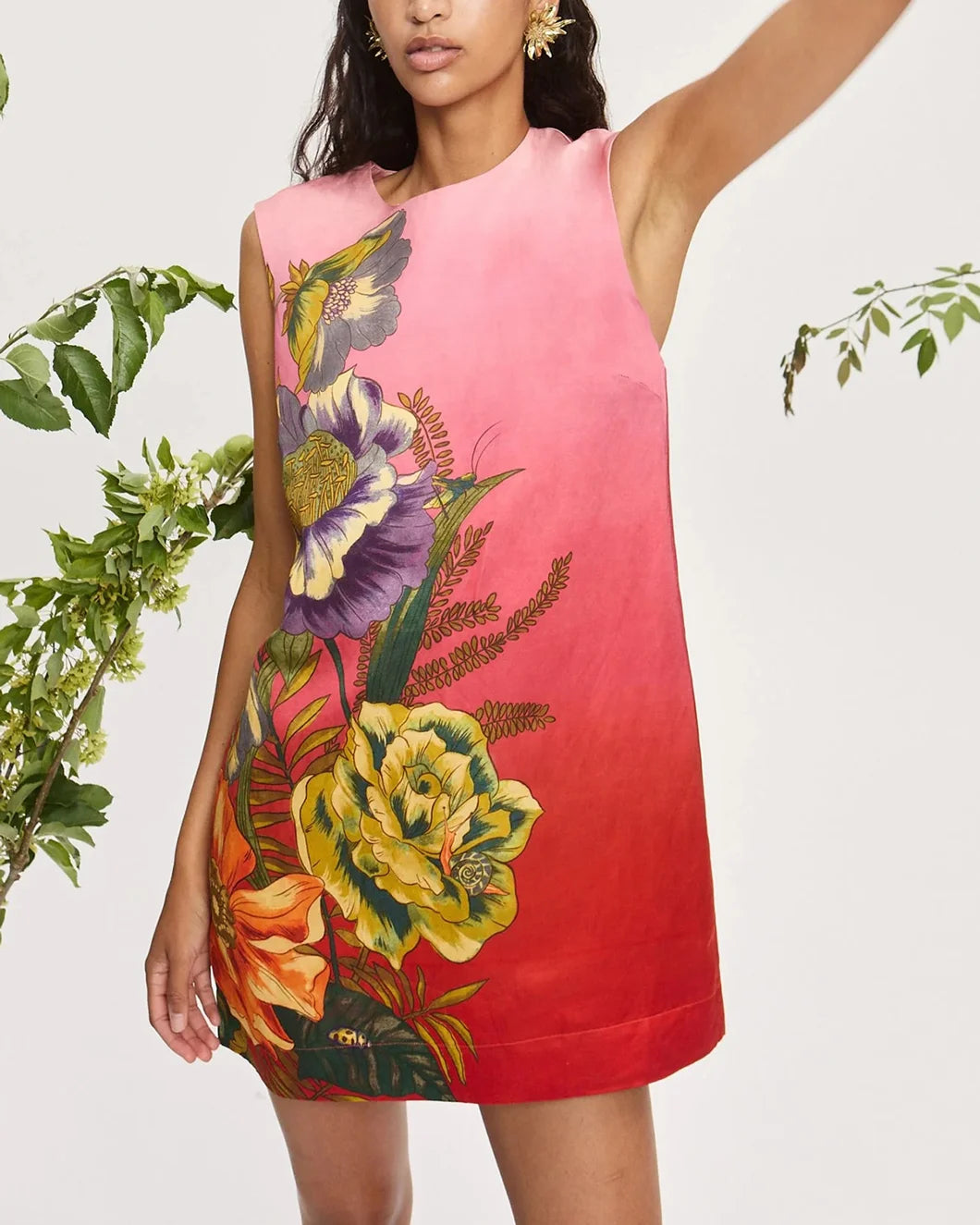 alemais Inez Mini Dress pink ombre front