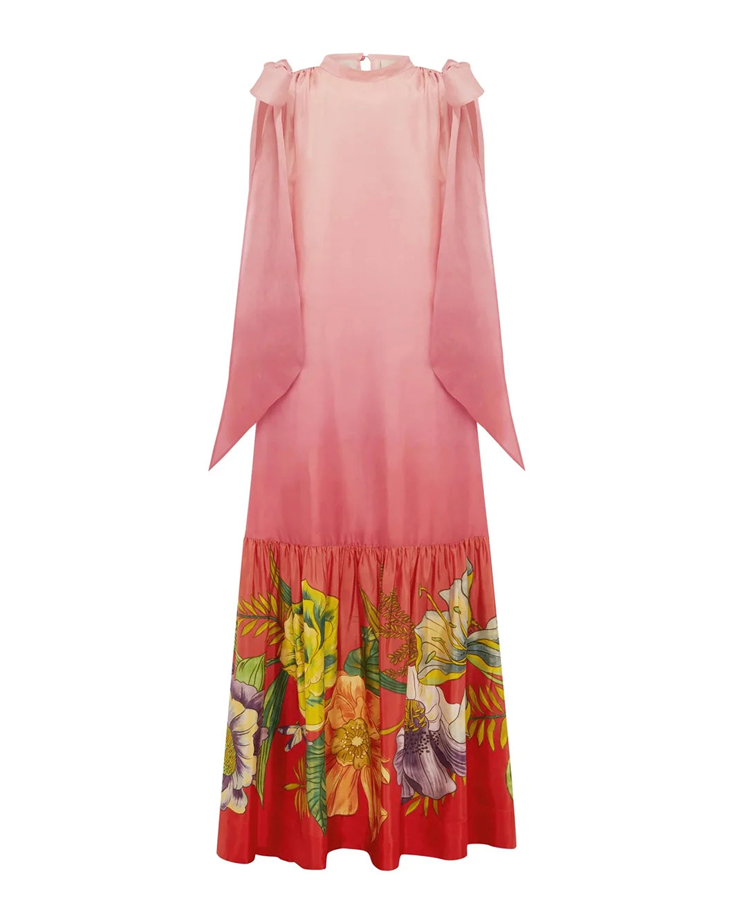 alemais Inez Silk Gown pink ombre
