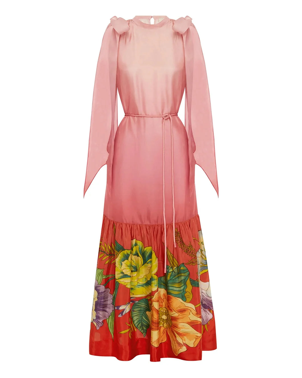 alemais Inez Silk Gown pink ombre