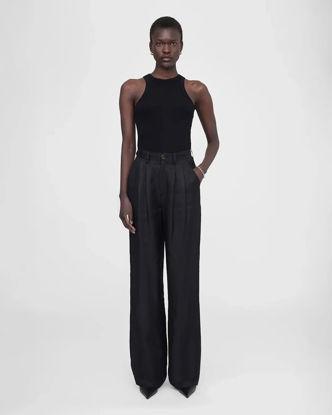 anine bing Eva Tank Black front