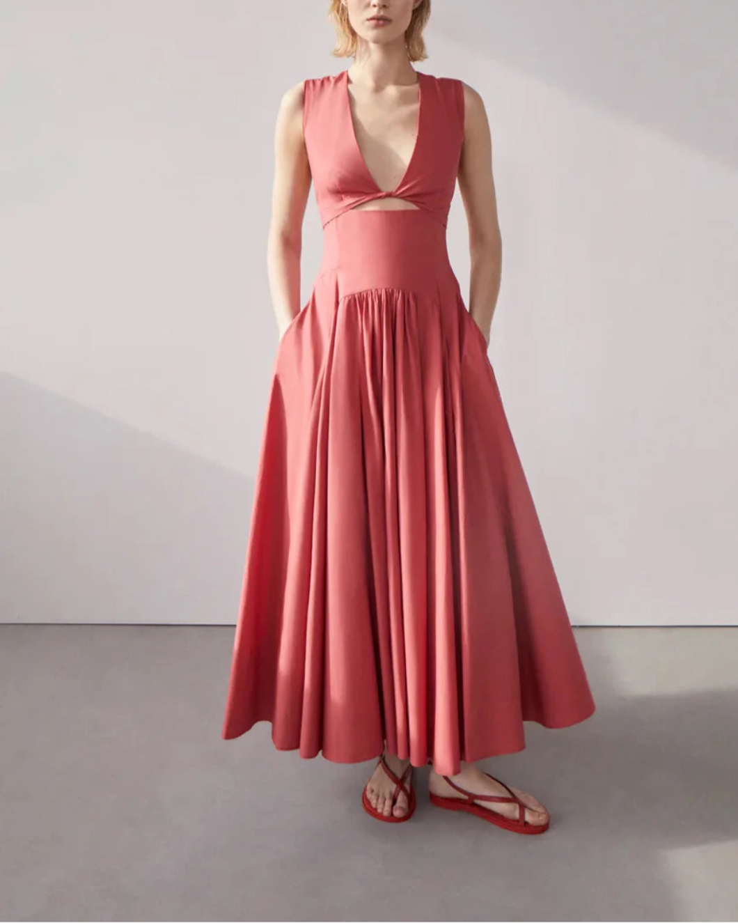 another tomorrow Cutout Circle Dress rhubarb pink