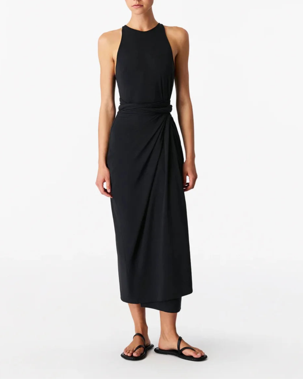 another tomorrow sarong tie dress black