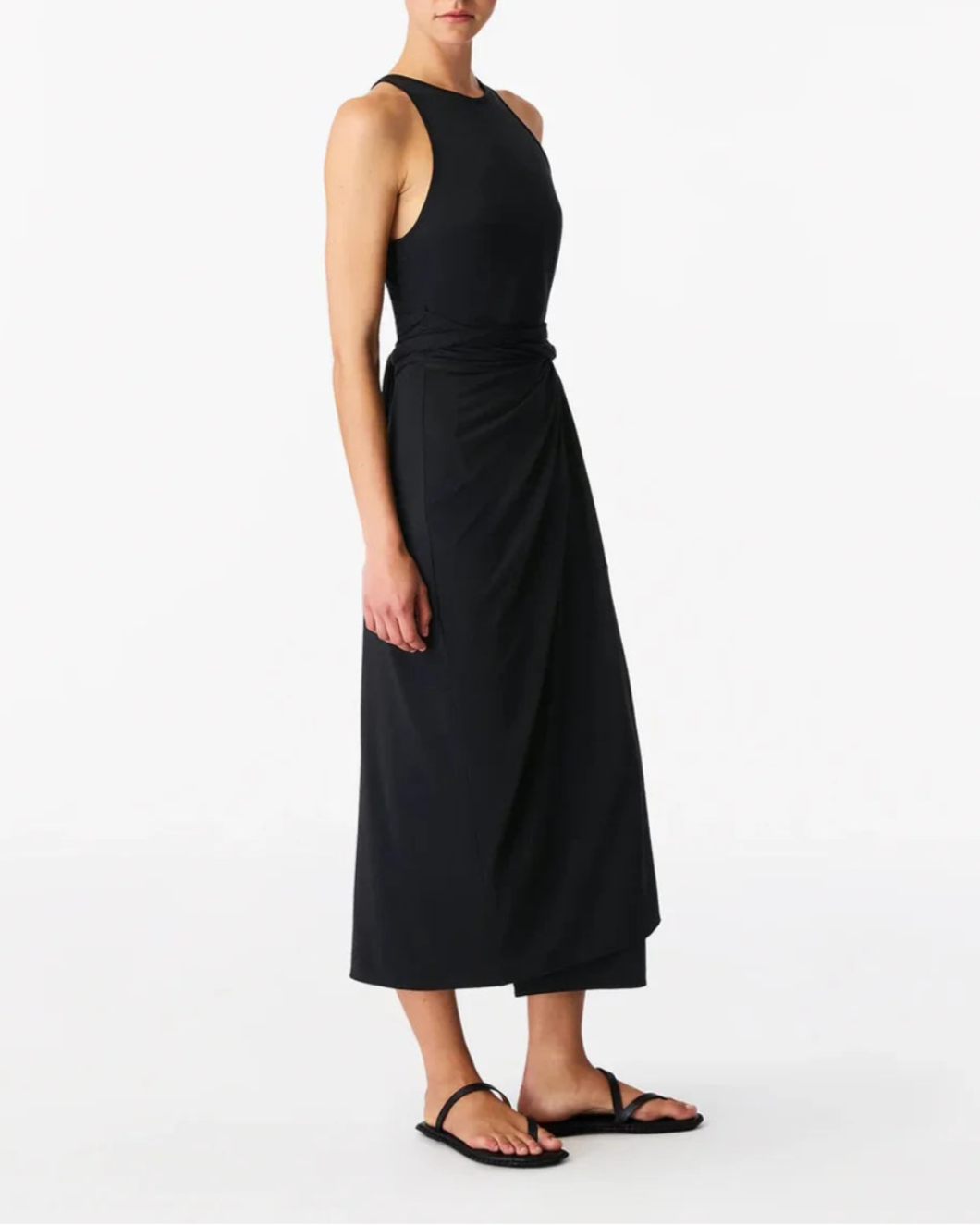 another tomorrow sarong tie dress black