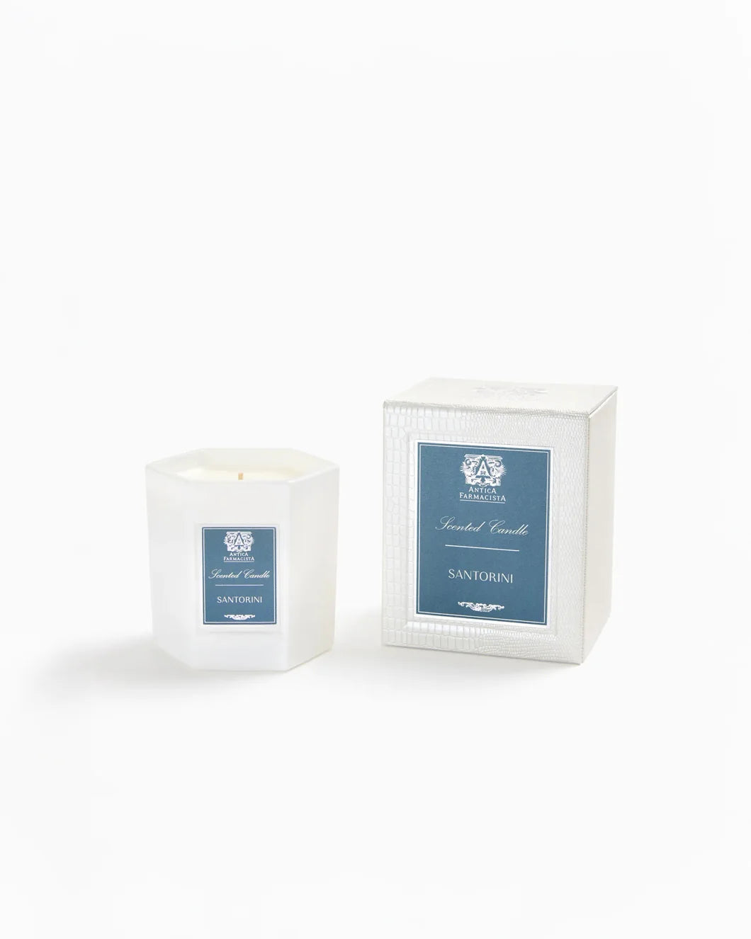 antica farmacista santorini candle packaging