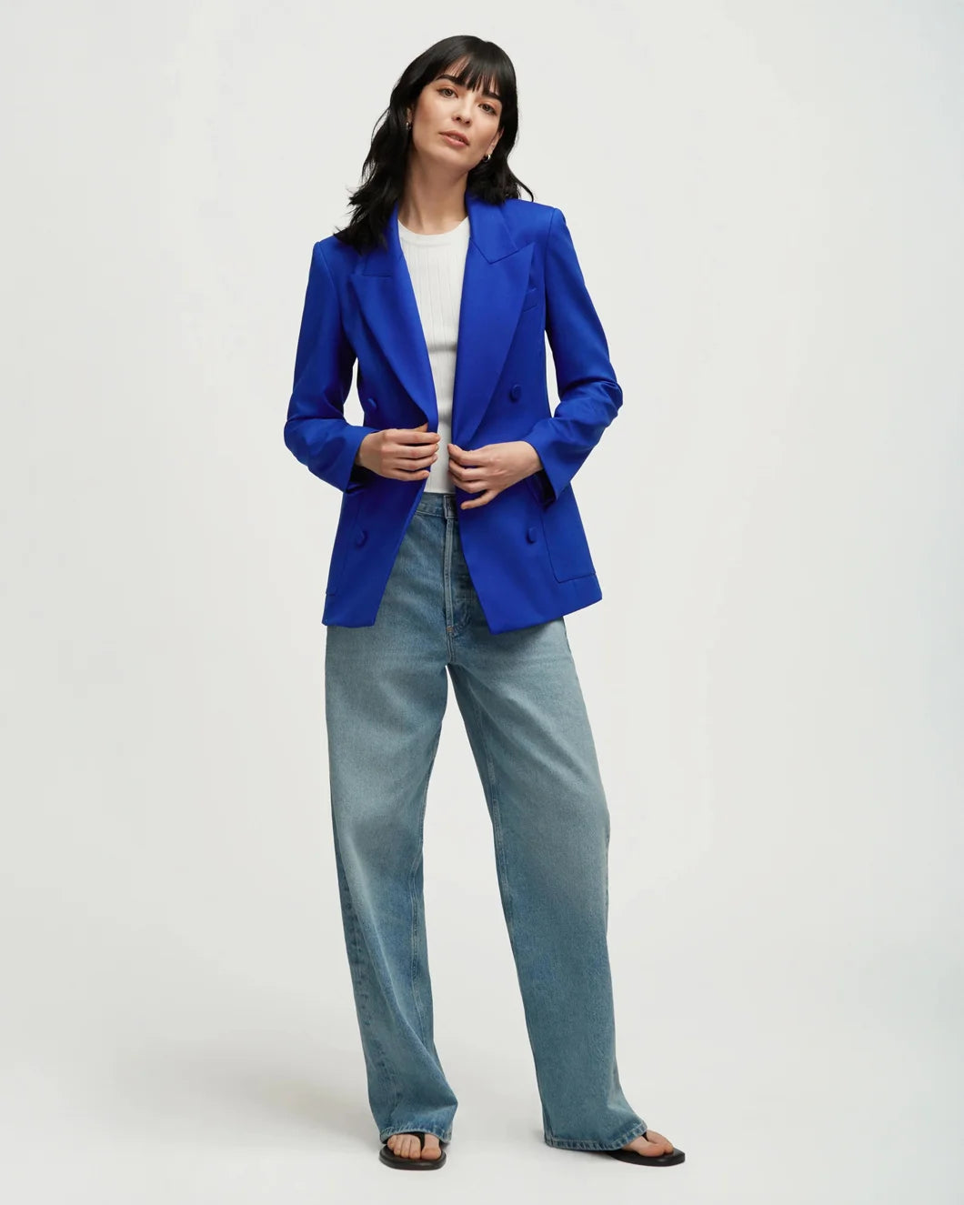 argent Chelsea Blazer Lapis blue front open