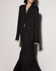 argent Shirt Dress Matte Jersey Black on figure front lookbook