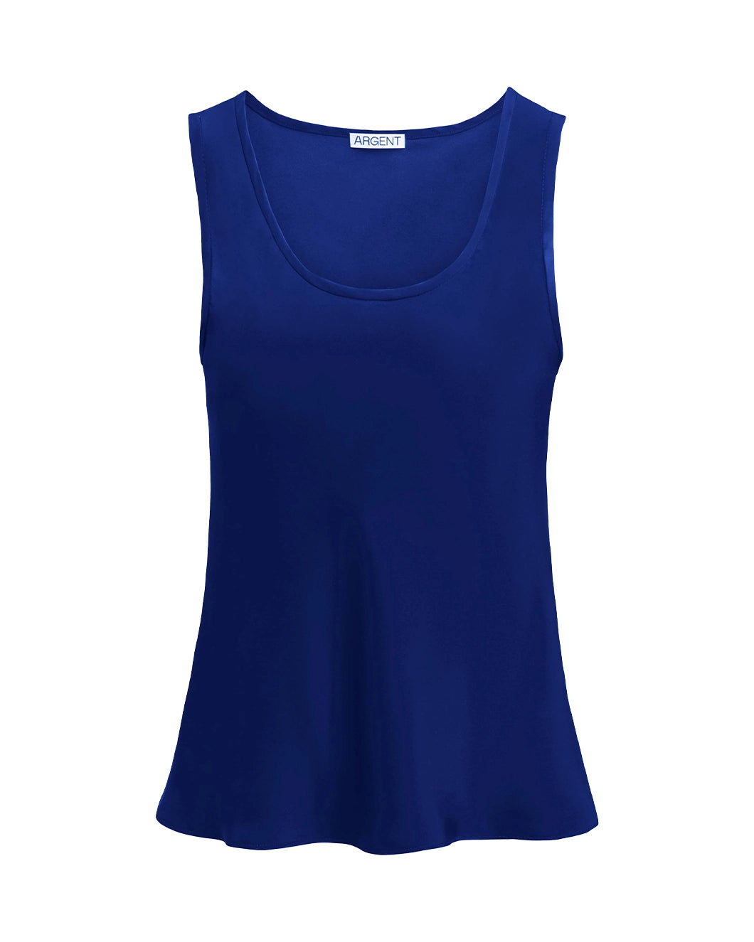 argent Tank in Silk Charmeuse lapis blue
