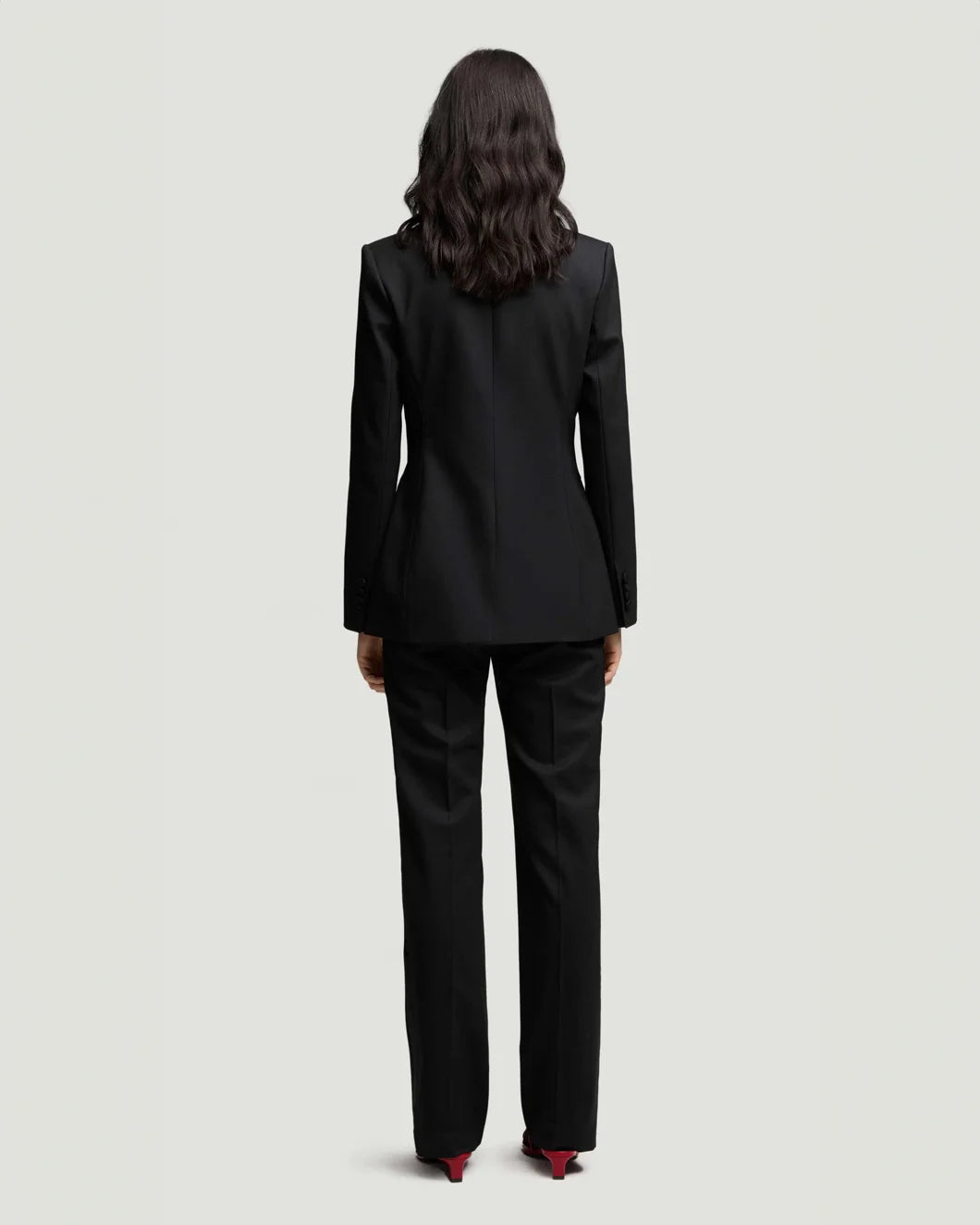 argent tuxedo blazer black on figure front back