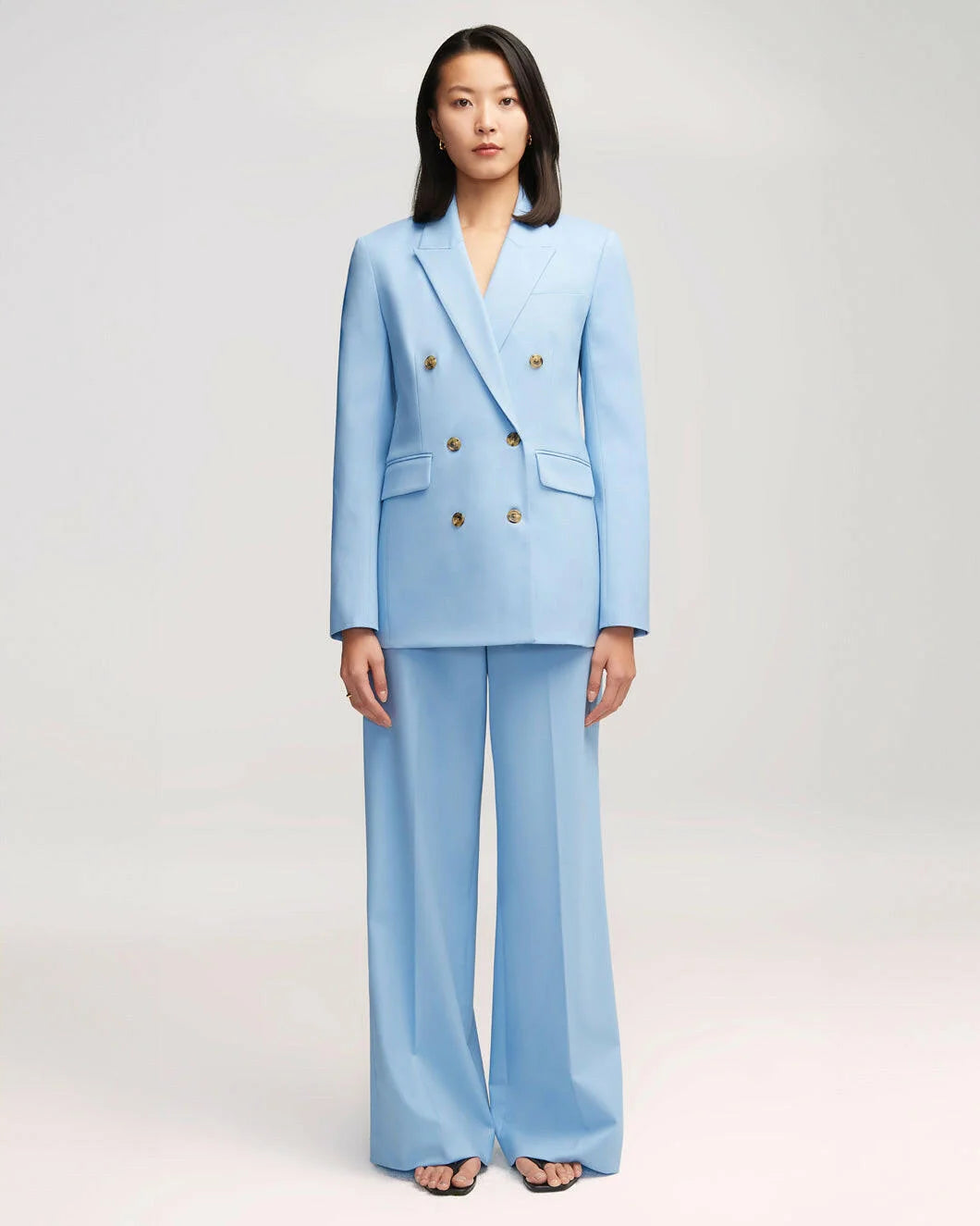 Double Breasted Blazer in Sky by Argent