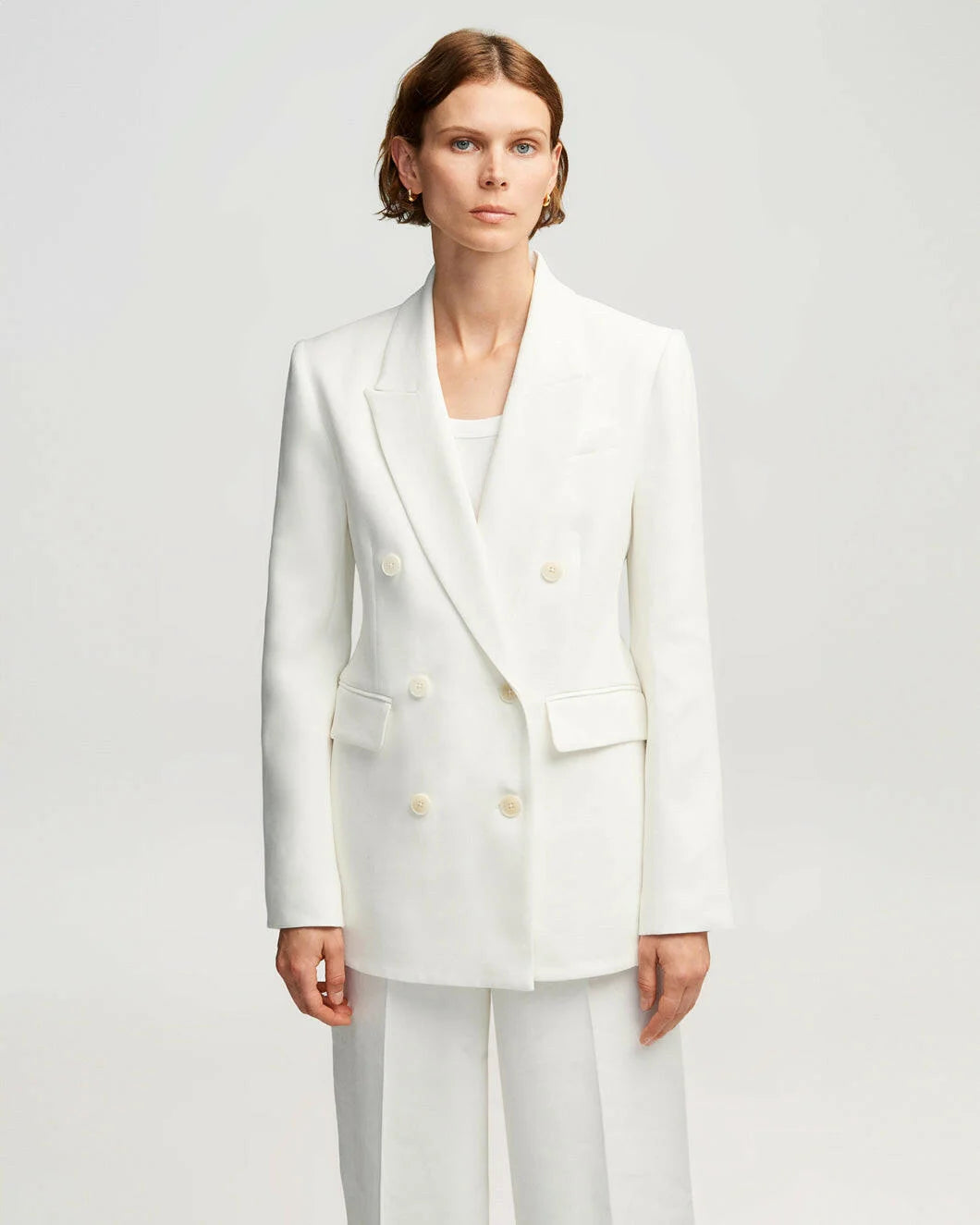 Double Breasted Blazer in Ivory by Argent