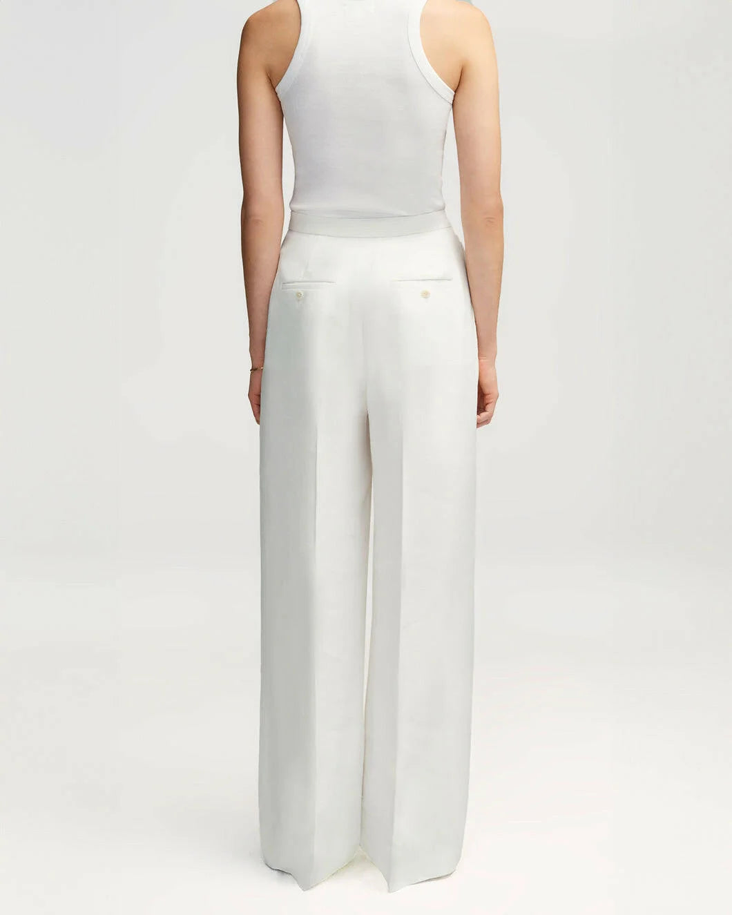 Jones Trouser in Textured Grain Twill in Ivory by Argent