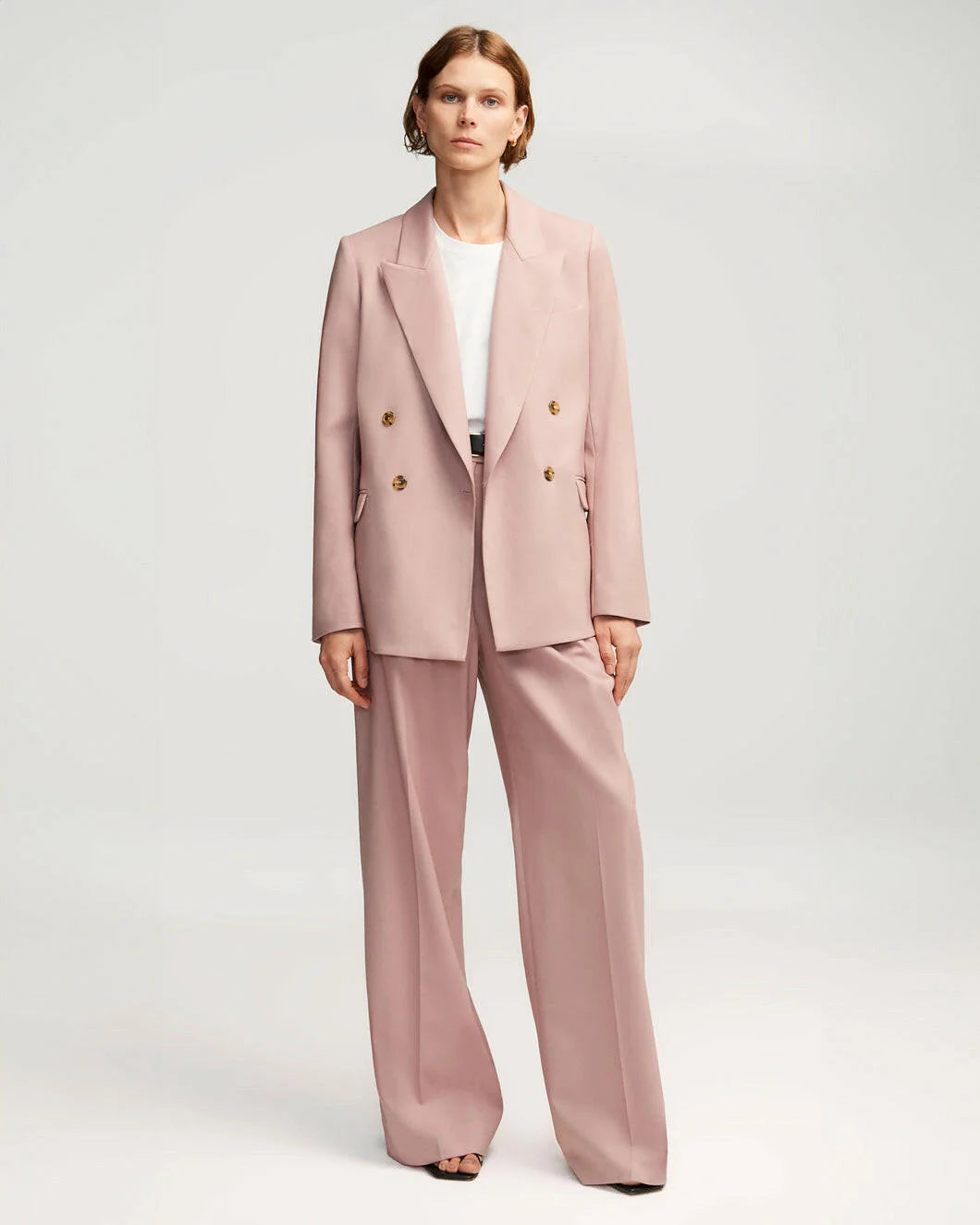 Peak Lapel Blazer by Argent in Dusty Rose