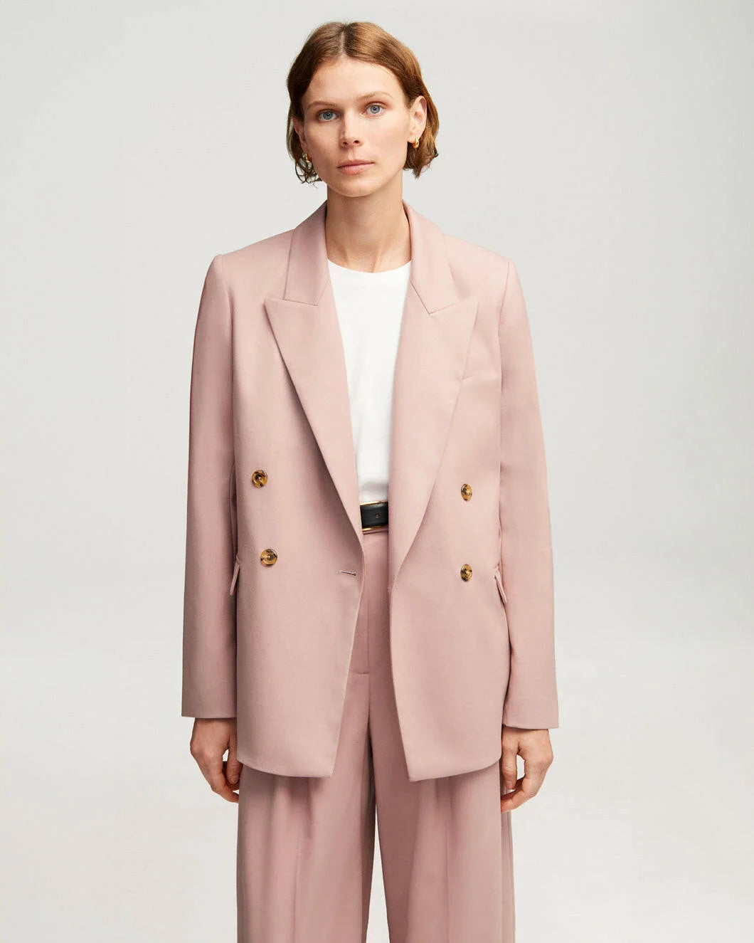 Peak Lapel Blazer by Argent in Dusty Rose