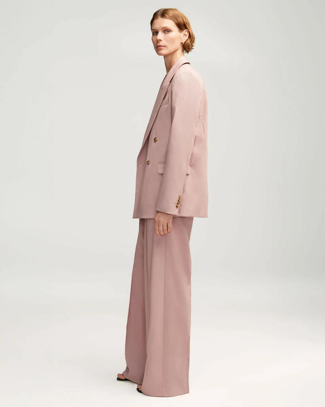 Peak Lapel Blazer by Argent in Dusty Rose