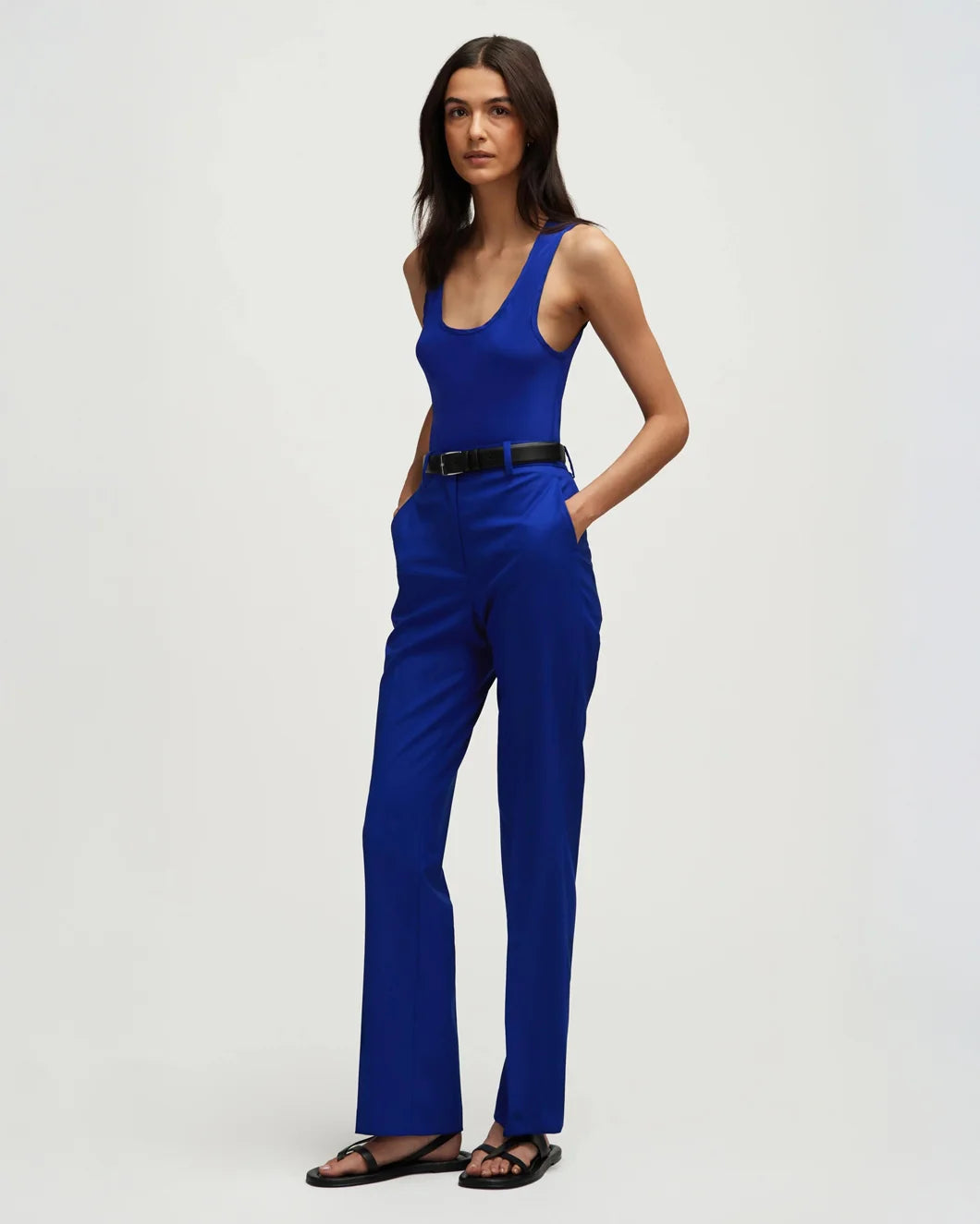 argent Straight Leg Trouser Lapis blue side