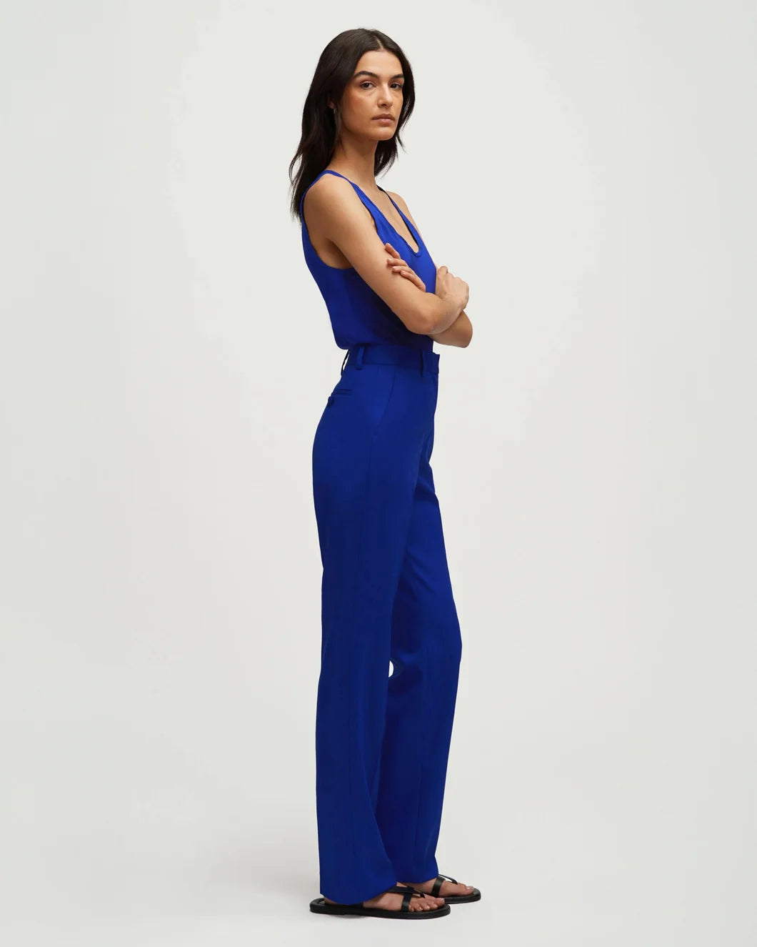 argent Straight Leg Trouser Lapis blue side