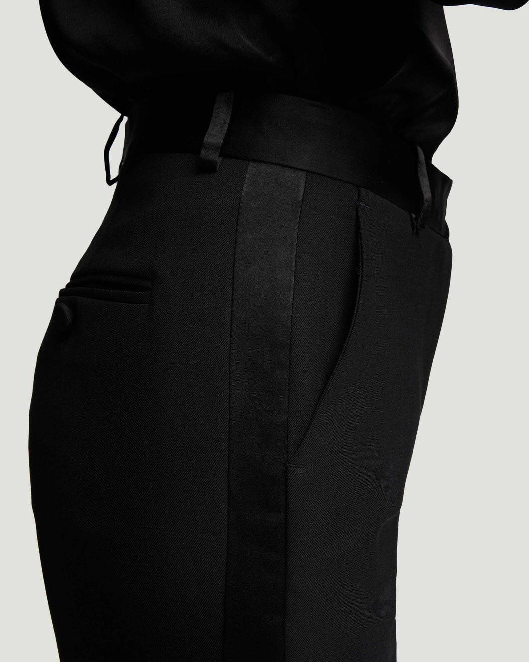 argent Tuxedo Trouser black on figure side