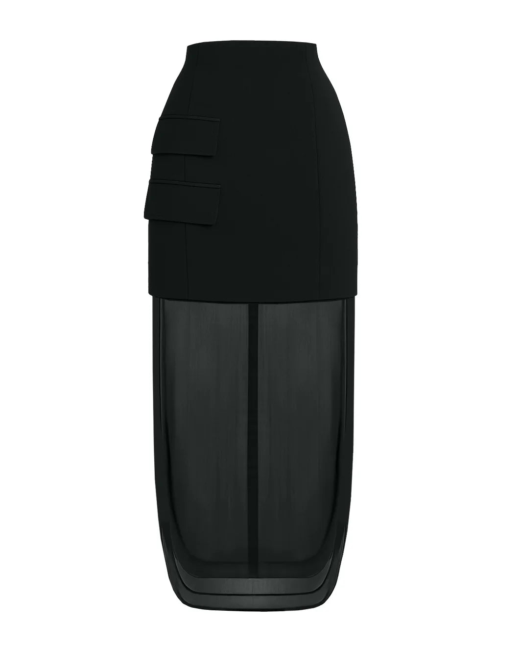 awake mode Basque Skirt with Organza Layer black