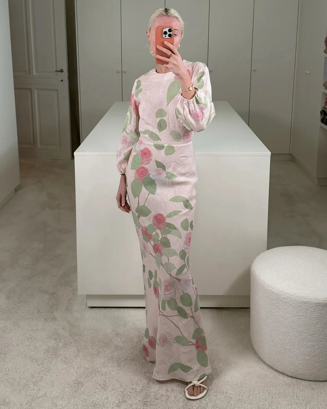 bernadette berna dress camellia blush pink front