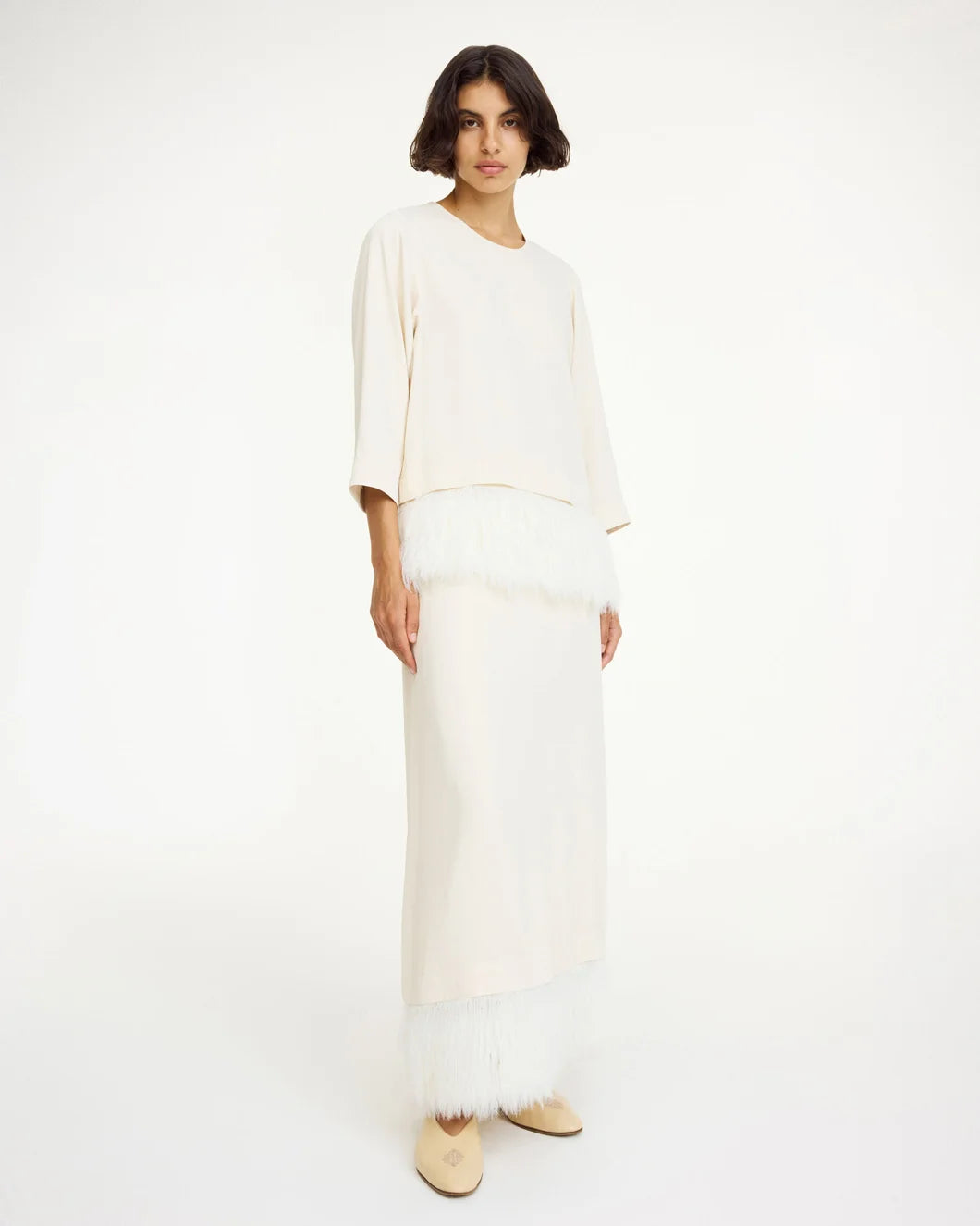 by malene birger Scarletts blouse soft white on figure front