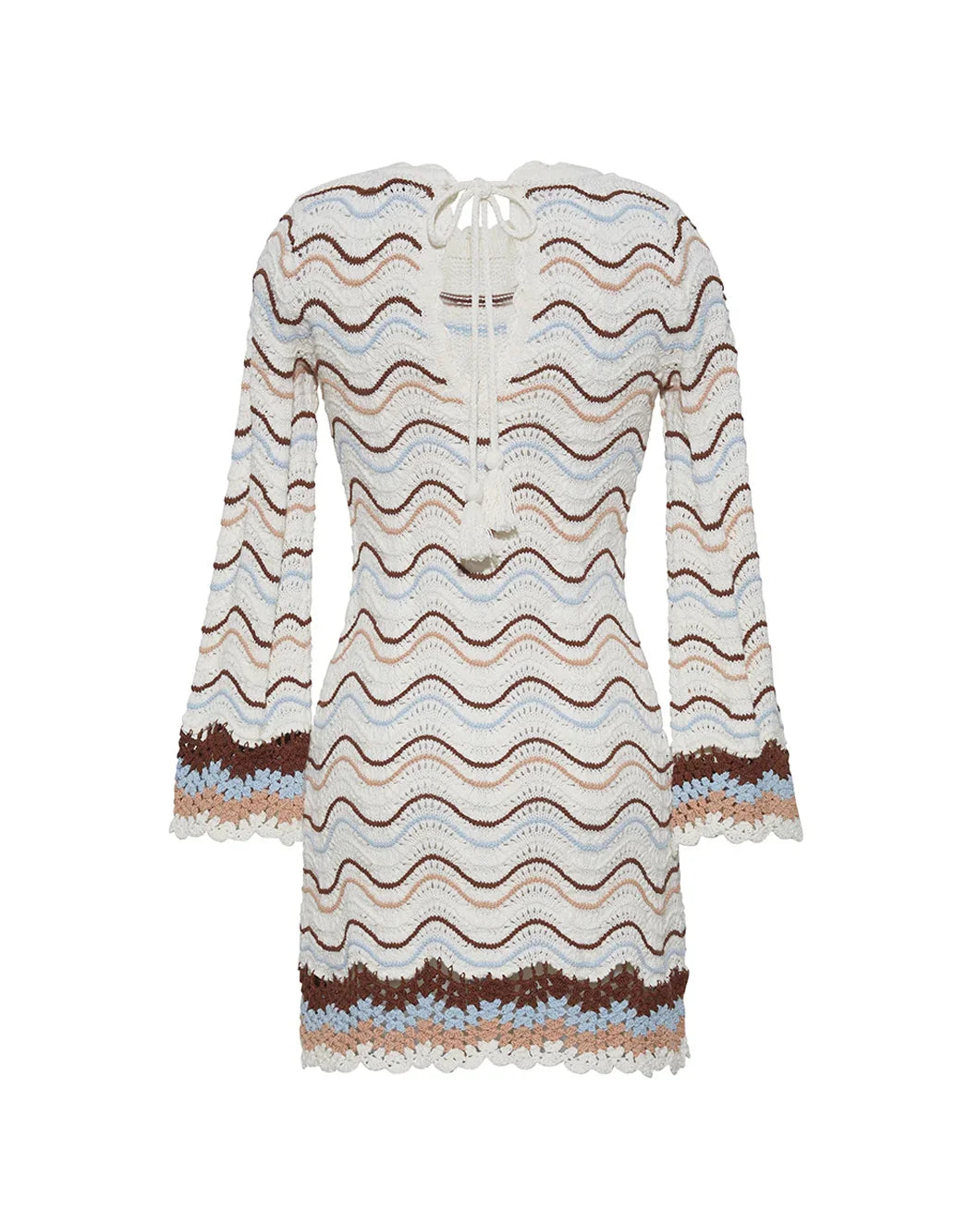 cara cara landon dress Ivory Wave Multi Crochet back