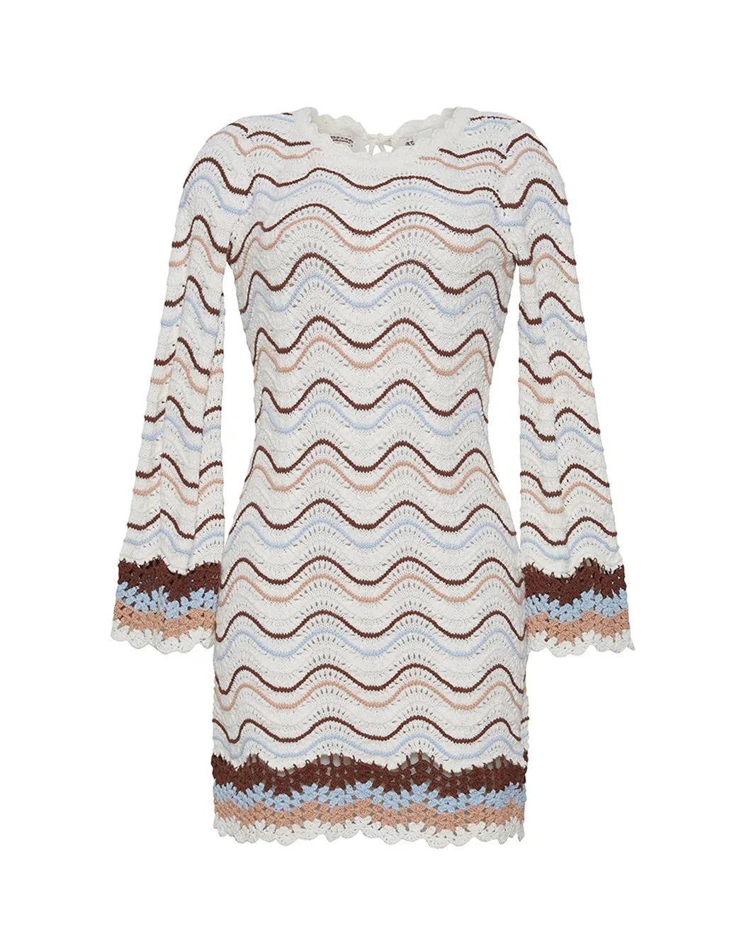 cara cara landon dress Ivory Wave Multi Crochet