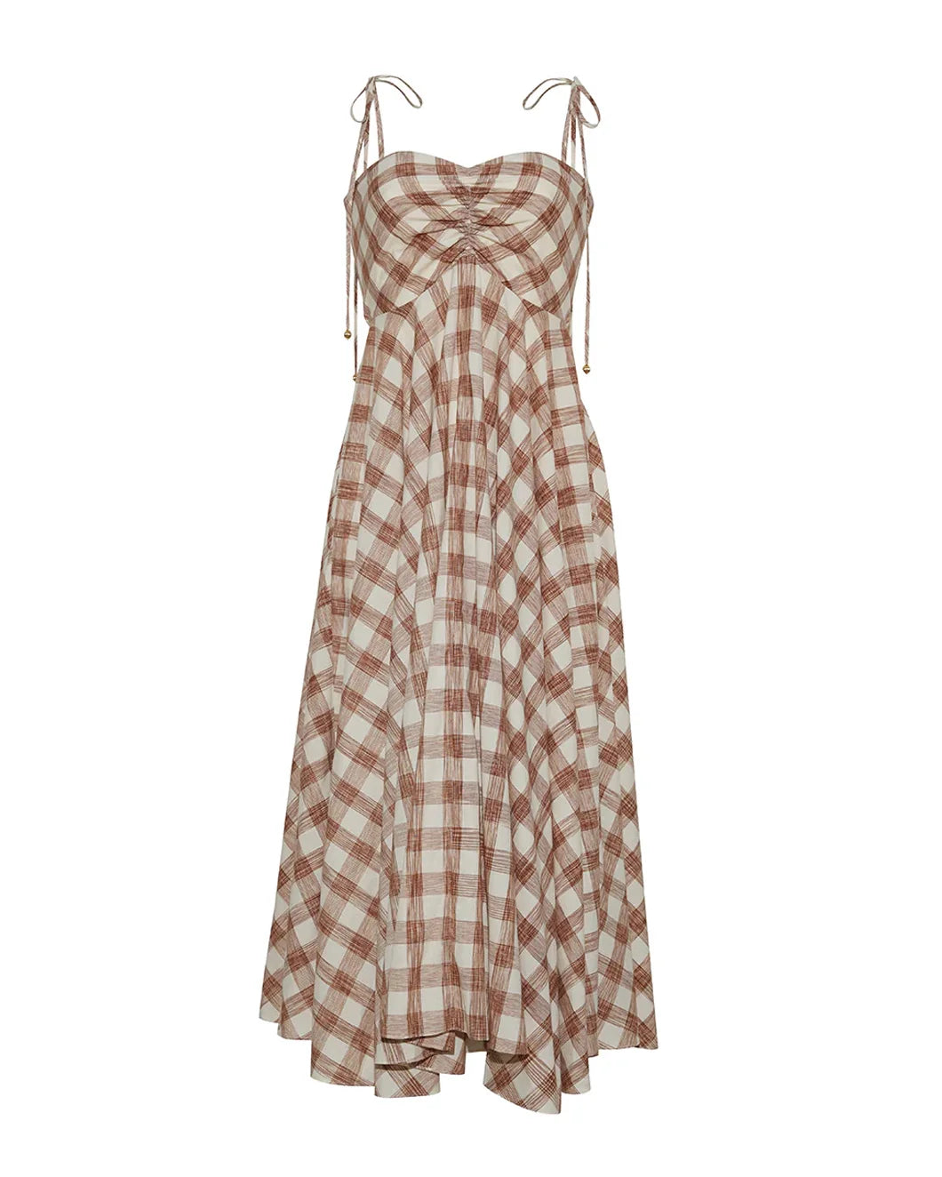 brown gingham summer dress