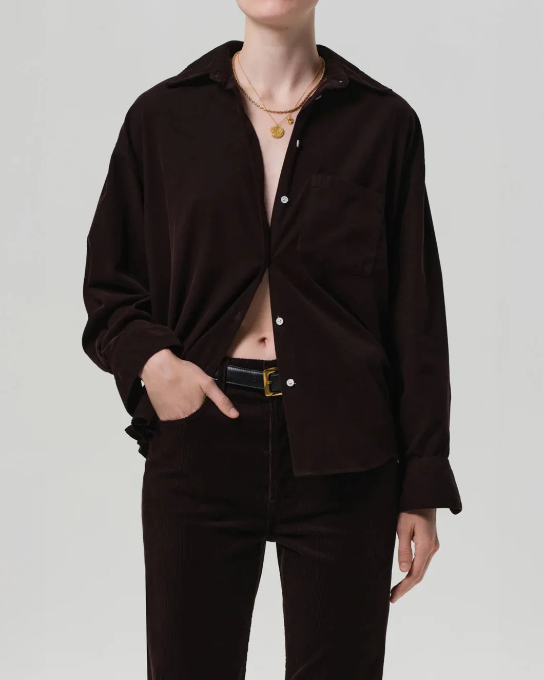 citizens of humanity Kayla Shirt Barrister brown front