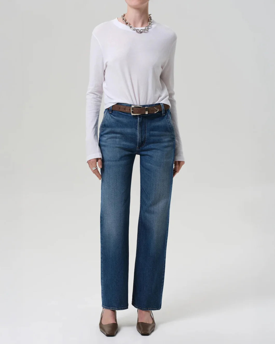 citizens of humanity Sabine Cropped Long Sleeve white front