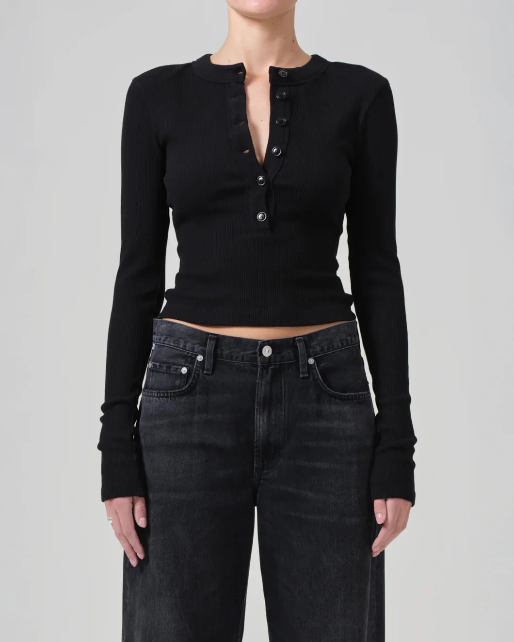 citizens of humanity Varra Henley Black front