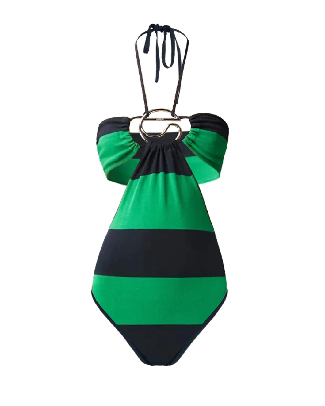 coperni Knitted Striped Bodysuit green and blue