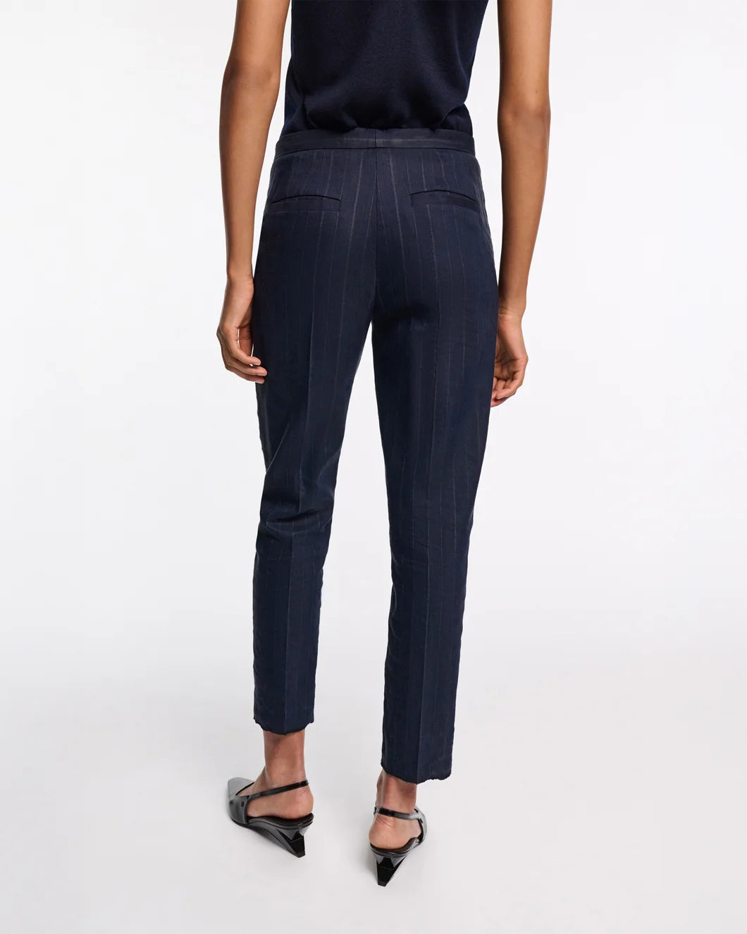 dorothee schumacher Modern Sophistication Pants blue night pinstripe back