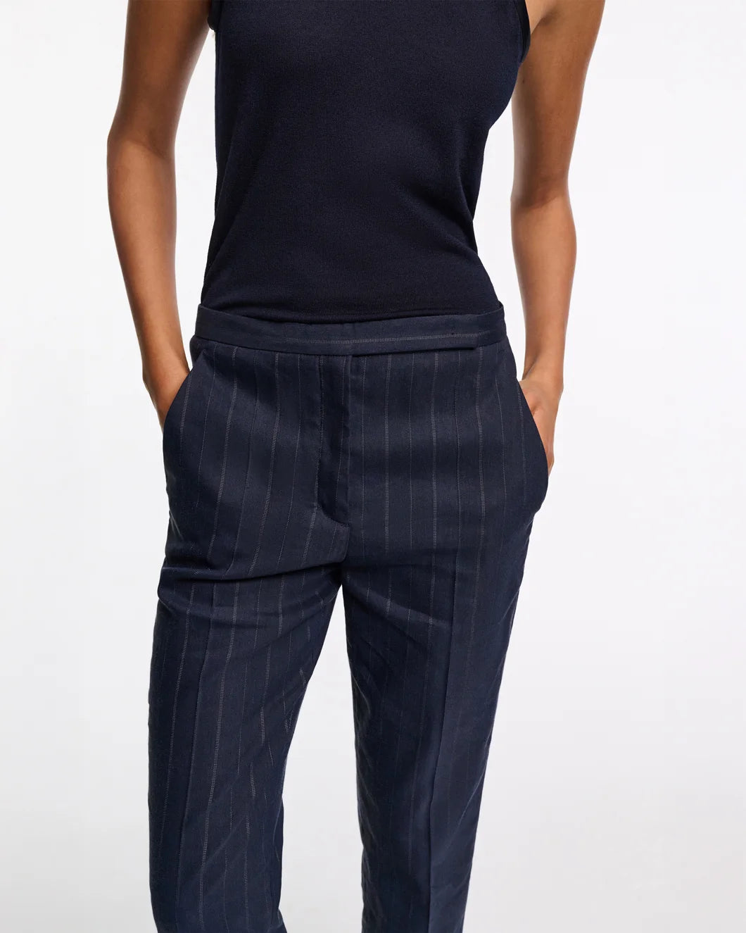 dorothee schumacher Modern Sophistication Pants blue night pinstripe front