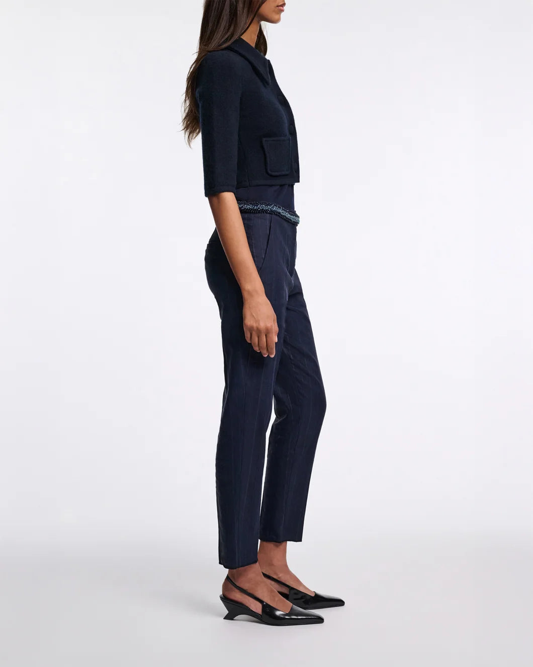 dorothee schumacher Modern Sophistication Pants blue night pinstripe side