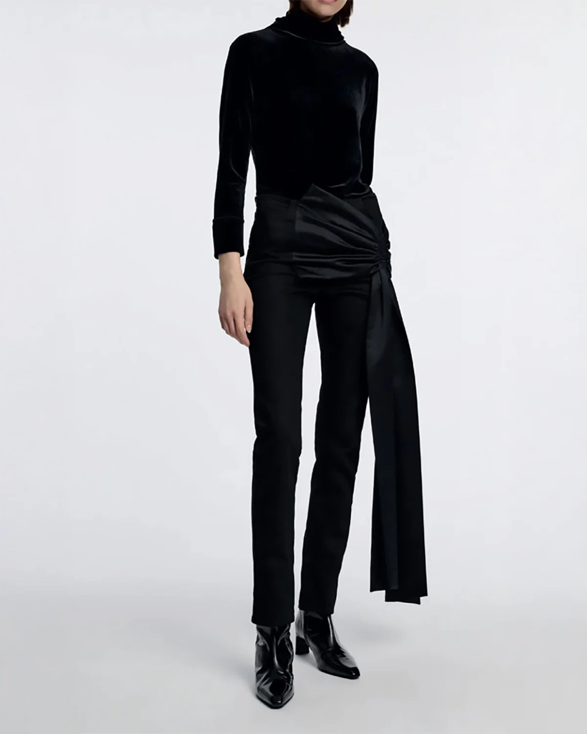 dorothee schumacher shiny moment pant pure black front