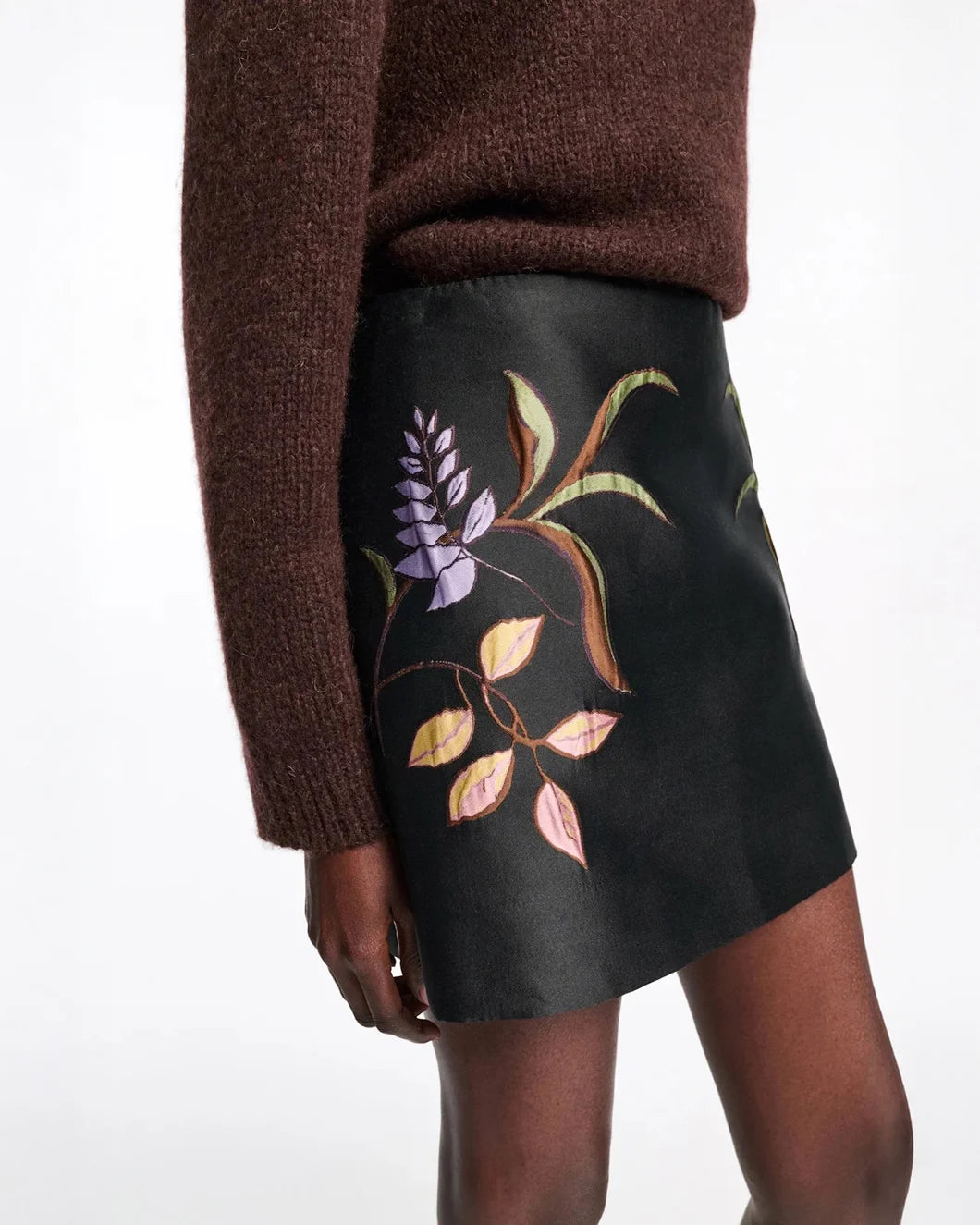 dorothee schumacher soft petal skirt pure black on figure side