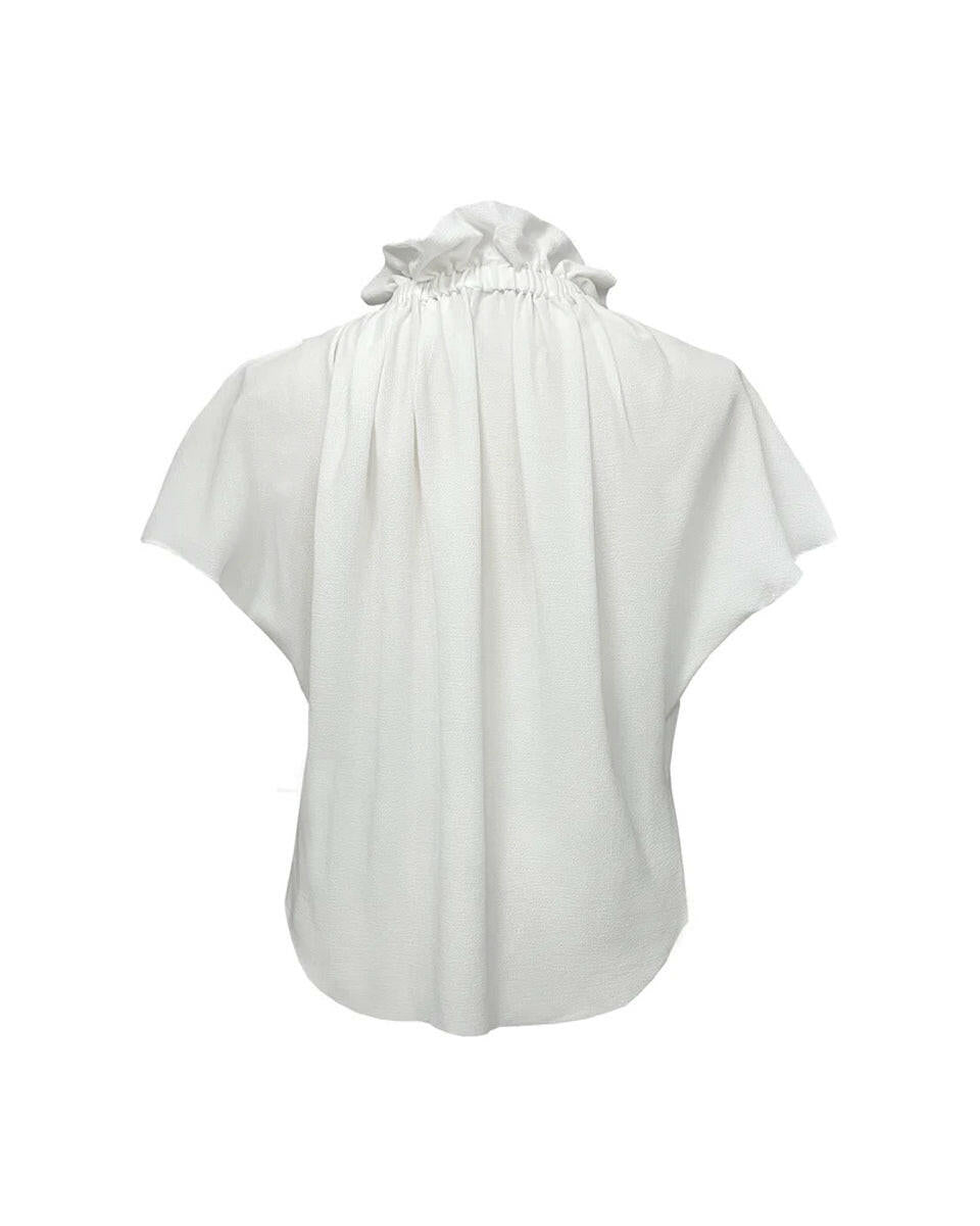 edeline lee ruff blouse ivory white
